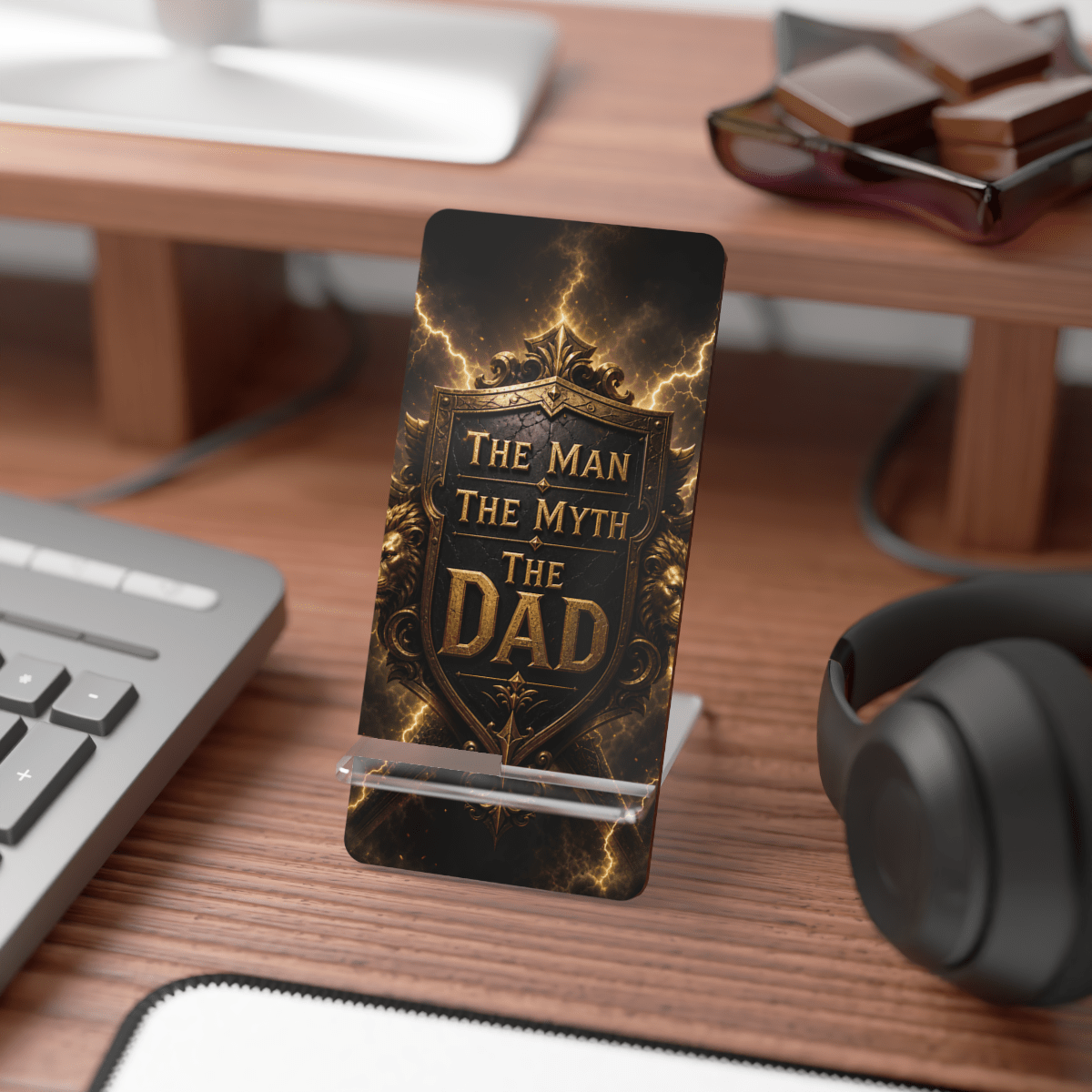 Mythic Dad Shield Phone Display Stand Mythic Dad Shield Phone Display Stand