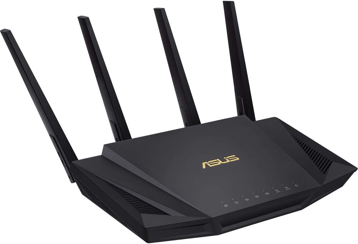 ASUS RT-AX3000 Ultra-Fast Dual Band Gigabit Wireless Router – Next Gen WiFi 6, Adaptive QoS, and AiProtection by Trend Micro | 1x WAN, 4x 1G LAN, 1x USB 3.0 – AiMesh Compatible ASUS RT-AX3000 Ultra-Fast Dual Band Gigabit Wireless Router – Next Gen WiFi 6, Adaptive QoS, and AiProtection by Trend Micro | 1x WAN, 4x 1G LAN, 1x USB 3.0 – AiMesh Compatible