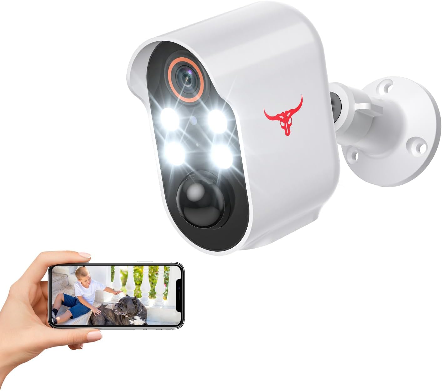 1080P Security Camera Wireless, Color Night Vision, Human Detection, Cloud Storage, 2-Way Audio, 2.4G WiFi, Live View, Indoor Outdoor Surveillance, Battery Powered (4 Spotlights) 1080P Security Camera Wireless, Color Night Vision, Human Detection, Cloud Storage, 2-Way Audio, 2.4G WiFi, Live View, Indoor Outdoor Surveillance, Battery Powered (4 Spotlights)