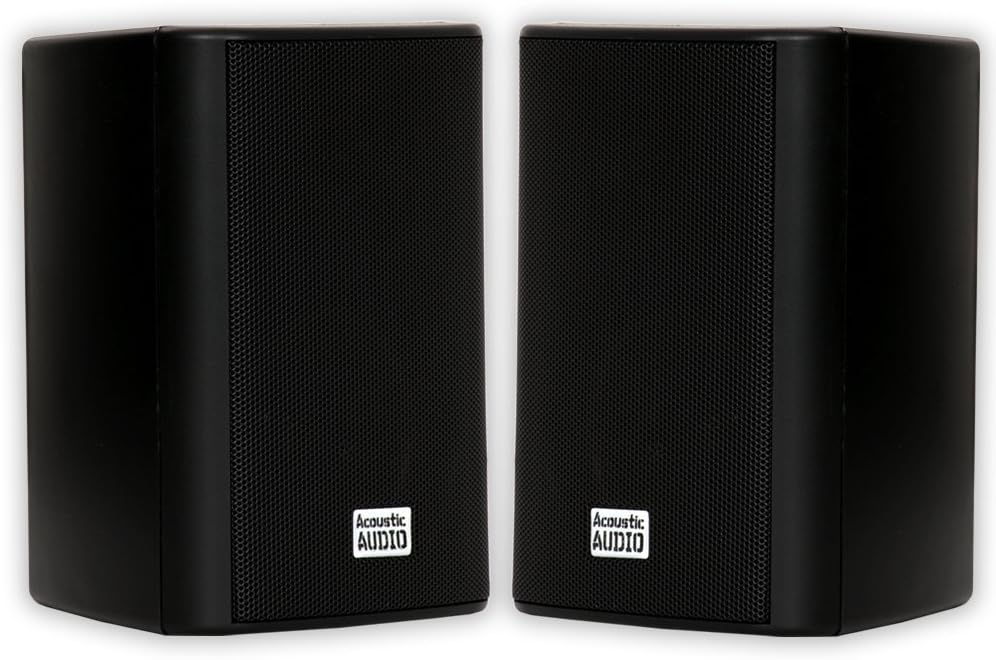 Acoustic Audio by Goldwood AA351B 2 Way High Performance Indoor Outdoor 500W Speakers with Powerful Bass (1 Pair, Black) Acoustic Audio by Goldwood AA351B 2 Way High Performance Indoor Outdoor 500W Speakers with Powerful Bass (1 Pair, Black)