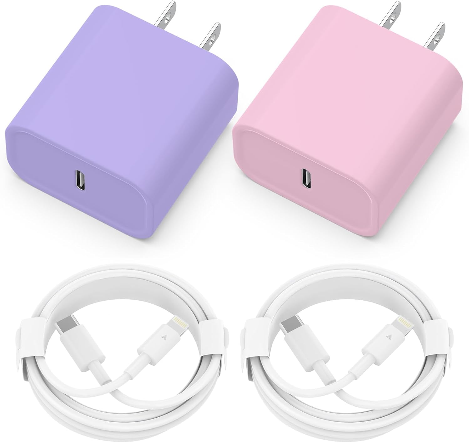 Phone Charger, 2 Pack 20W PD USB C Wall Fast Charger Adapter with 2 Pack 6FT Type C to Ligh.tning Cable Compatible for Phone 14 13 12 11 Pro Max XR XS X,i.Pad (Pink+Purple) Phone Charger, 2 Pack 20W PD USB C Wall Fast Charger Adapter with 2 Pack 6FT Type C to Ligh.tning Cable Compatible for Phone 14 13 12 11 Pro Max XR XS X,i.Pad (Pink+Purple)