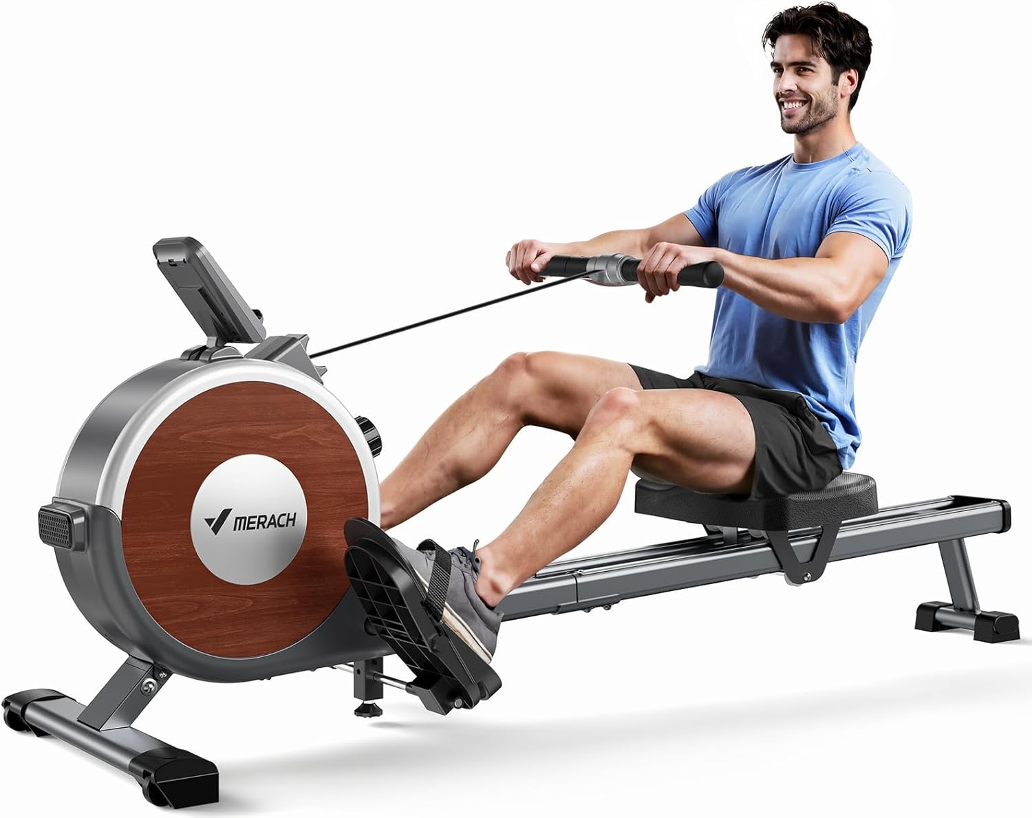 MERACH Rowing Machine, Magnetic Rower Machine for Home, 16 Levels of Quiet Resistance, Dual Slide Rail with Max 350lb Weight Capacity, App Compatible MERACH Rowing Machine, Magnetic Rower Machine for Home, 16 Levels of Quiet Resistance, Dual Slide Rail with Max 350lb Weight Capacity, App Compatible