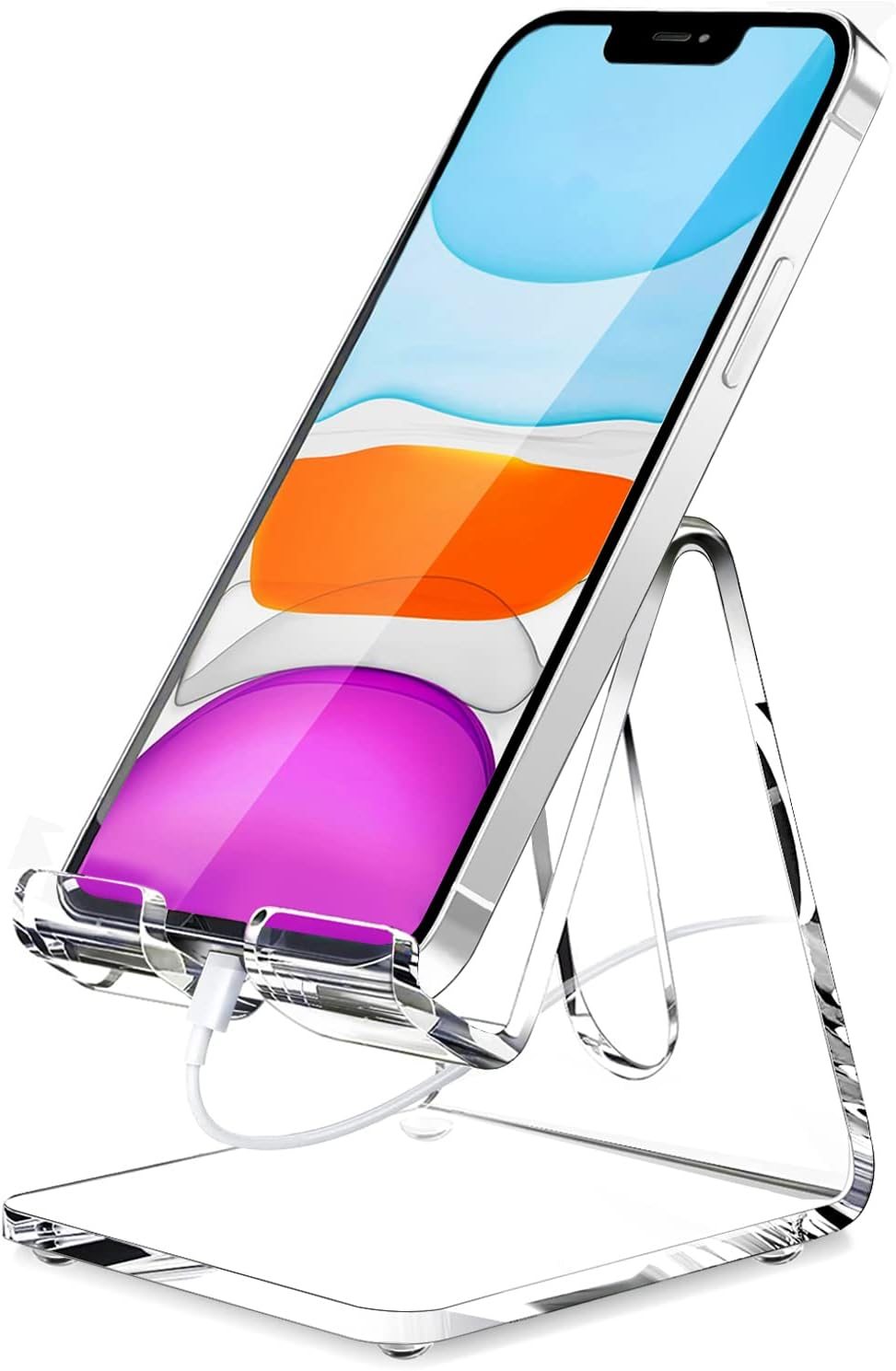 Crpich Acrylic Cell Phone Stand, Portable Clear Phone Stand for Desk, Compatible with Phone15 14 13 Pro Max Mini 12 11 Plus SE, Switch, Android Smartphone, Pad, Tablet, Desk Accessories Crpich Acrylic Cell Phone Stand, Portable Clear Phone Stand for Desk, Compatible with Phone15 14 13 Pro Max Mini 12 11 Plus SE, Switch, Android Smartphone, Pad, Tablet, Desk Accessories