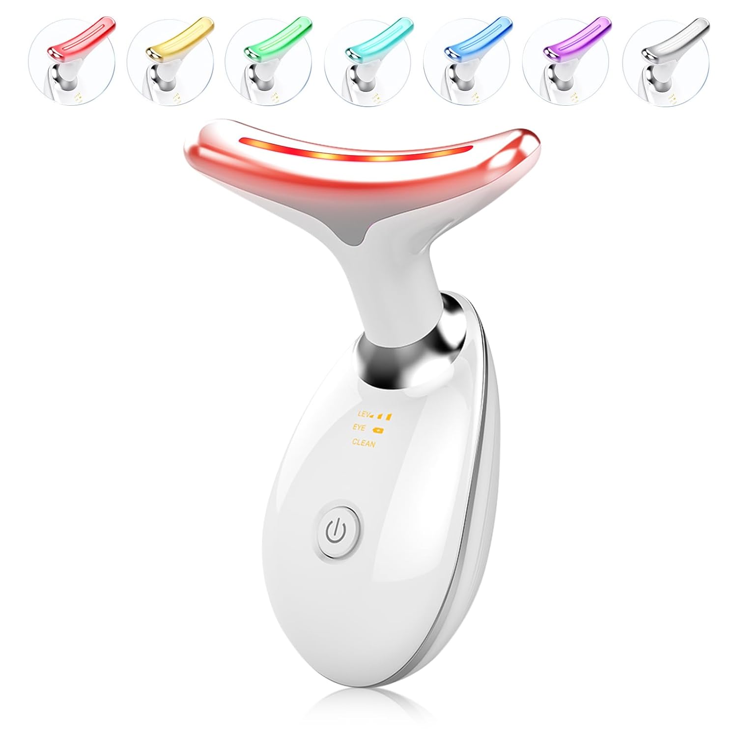 7 Color Light Based Multifunctional Facial Massager, Face Massager Tool for Skin Care at Home, Glossy White 7 Color Light Based Multifunctional Facial Massager, Face Massager Tool for Skin Care at Home, Glossy White