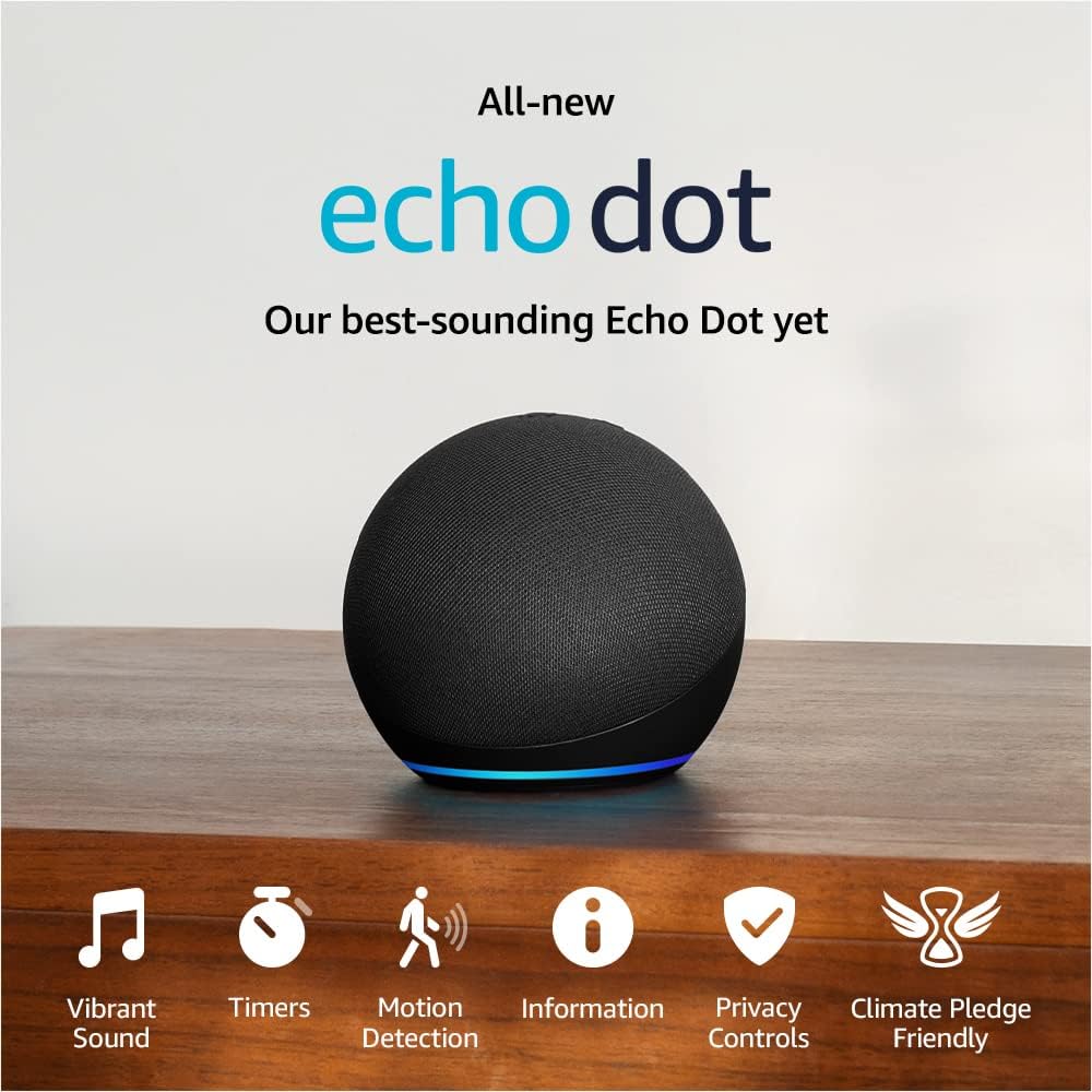 Certified Refurbished Echo Dot (5th Gen, 2022 release) | With bigger vibrant sound, helpful routines and Alexa | Charcoal Certified Refurbished Echo Dot (5th Gen, 2022 release) | With bigger vibrant sound, helpful routines and Alexa | Charcoal