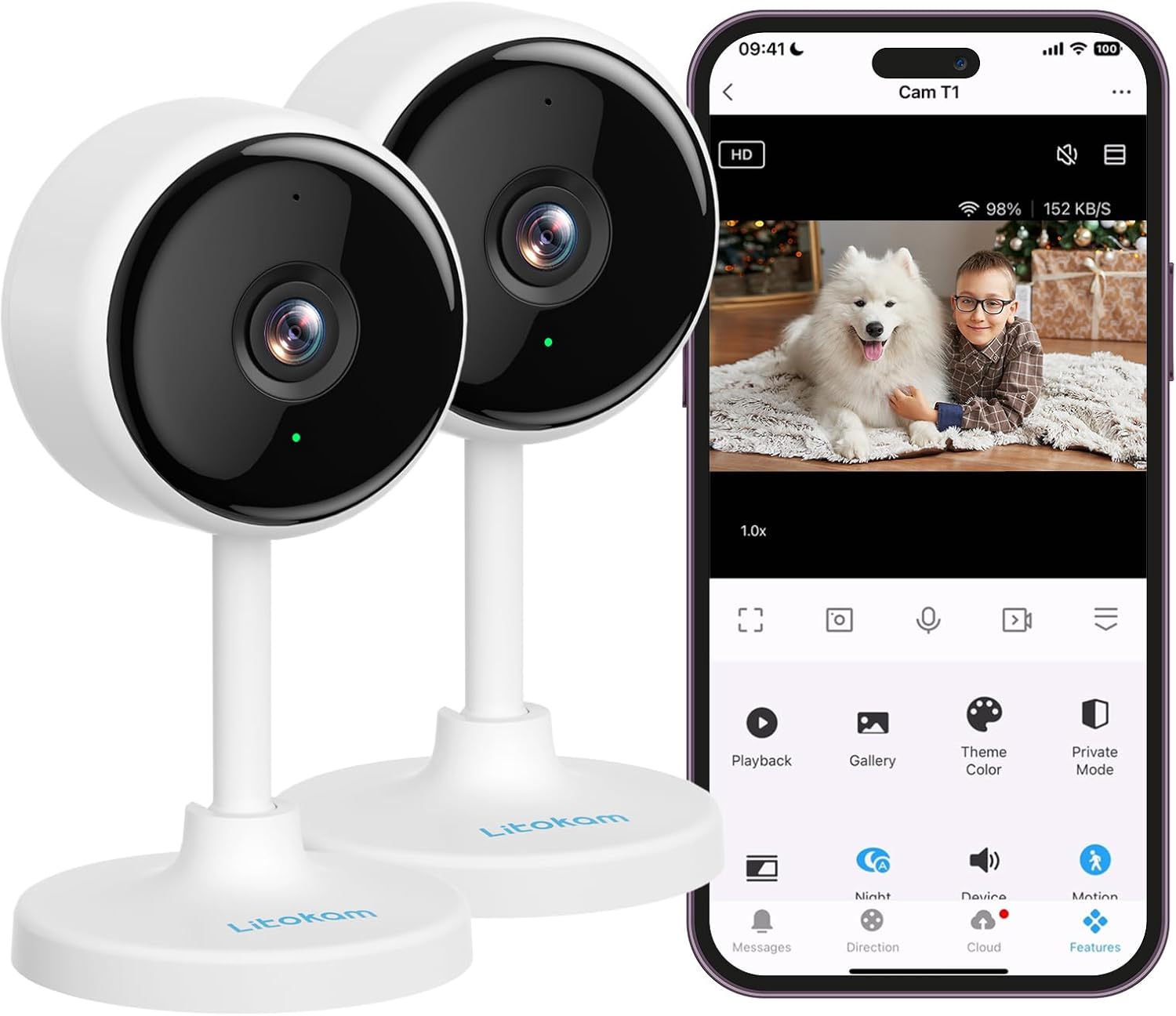 litokam Indoor Camera, Cameras for Home Security with Night Vision, Pet Camera with Phone App, 2K Indoor Security Camera, Motion Detection, 2-Way Audio, WiFi Home Camera, Baby Monitor Work with Alexa litokam Indoor Camera, Cameras for Home Security with Night Vision, Pet Camera with Phone App, 2K Indoor Security Camera, Motion Detection, 2-Way Audio, WiFi Home Camera, Baby Monitor Work with Alexa