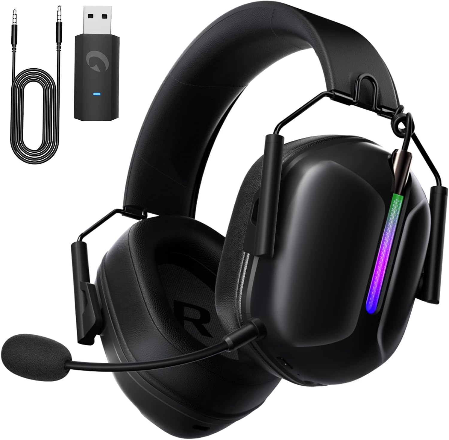 2.4GHz Wireless Gaming Headset for PS5/4, PC, Switch, Mac, Fortnite, Bluetooth 5.3 Gaming Headphones with Mic Noise Canceling, ONLY 3.5MM Wired for Xbox Series, 40H Battery, Bass Sound (Black) 2.4GHz Wireless Gaming Headset for PS5/4, PC, Switch, Mac, Fortnite, Bluetooth 5.3 Gaming Headphones with Mic Noise Canceling, ONLY 3.5MM Wired for Xbox Series, 40H Battery, Bass Sound (Black)