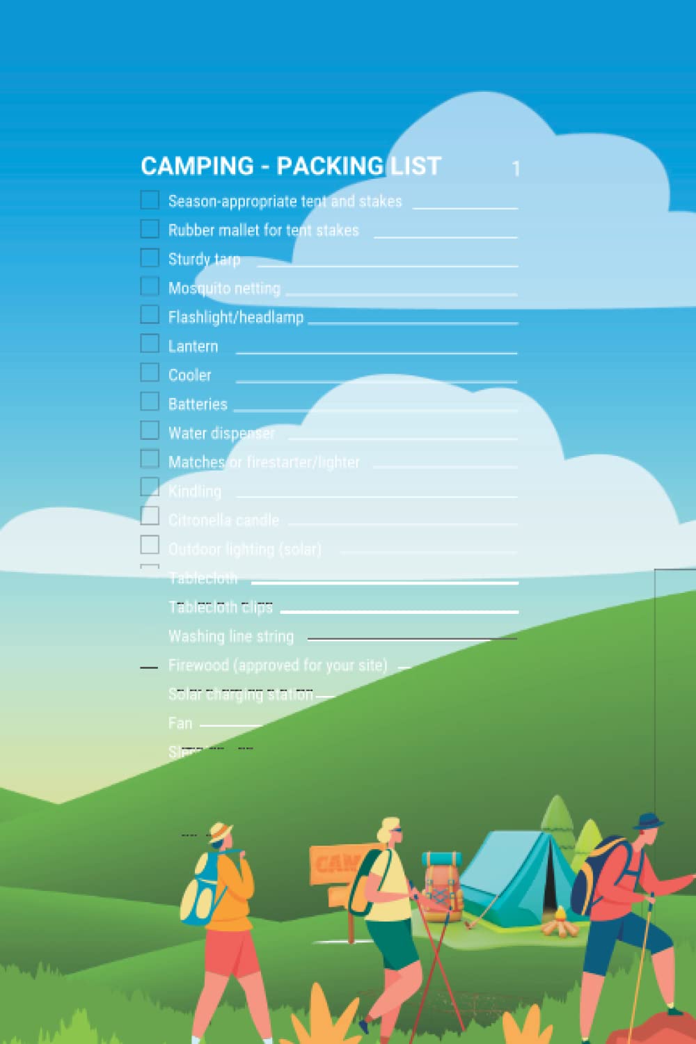 Camping | Packing List | RV | Tent Camping Notebook Journal List: 120 Page Notebook, 6 pages per trip, Customizable. Great for camping, Rv-ing or taking a trip Camping | Packing List | RV | Tent Camping Notebook Journal List: 120 Page Notebook, 6 pages per trip, Customizable. Great for camping, Rv-ing or taking a trip
