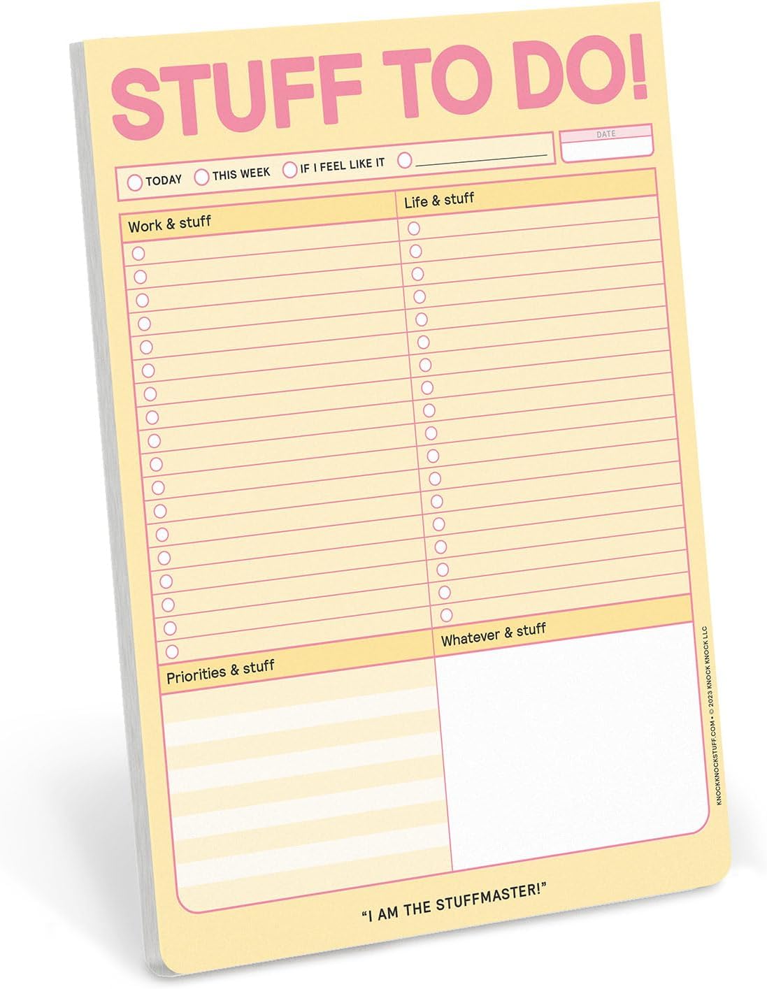 Knock Knock Stuff to Do! Big & Sticky Notepad – Sticky to-Do List Pad (40 Sheets, 9.75 x 7-inches) Knock Knock Stuff to Do! Big & Sticky Notepad – Sticky to-Do List Pad (40 Sheets, 9.75 x 7-inches)