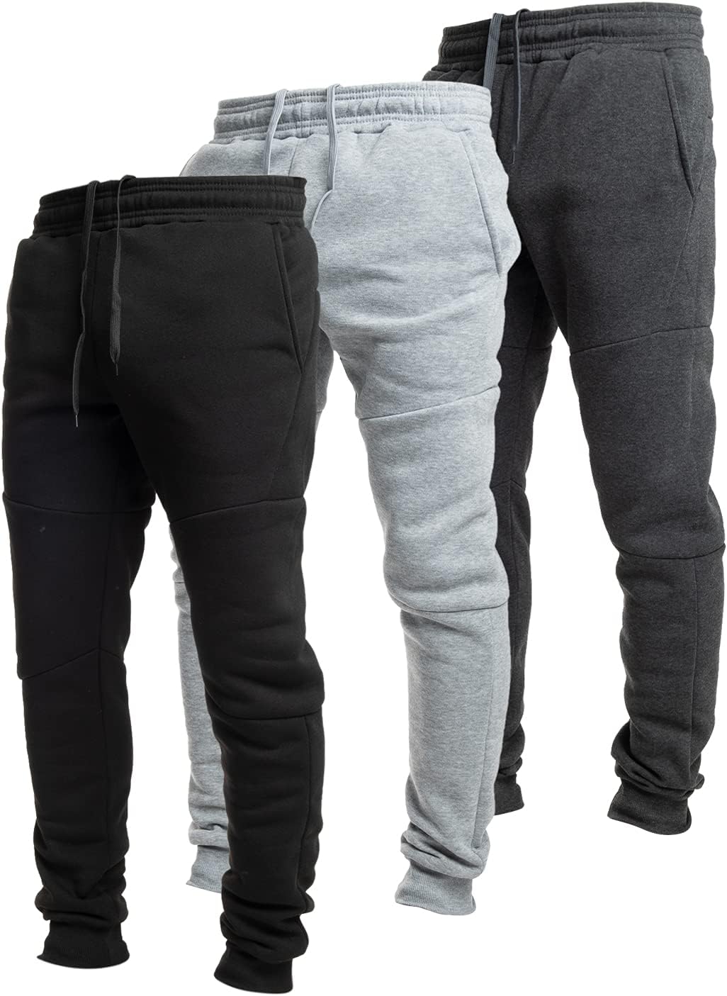 Ultra Performance 3 Pack Fleece Active Tech Joggers for Men, Mens Sweatpants with Zipper Pockets Ultra Performance 3 Pack Fleece Active Tech Joggers for Men, Mens Sweatpants with Zipper Pockets