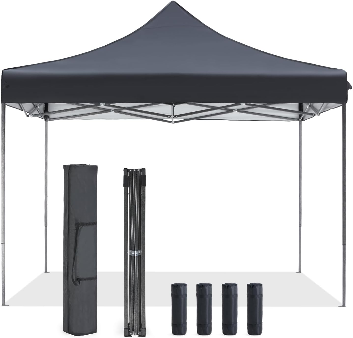 Sweetcrispy Canopy Tent 10×10 Pop Up Canopy Heavy Duty Canopy Tents for Parties Backyard Waterproof Portable Tent Pop Up Shade Canopy with Sand Bags Dark Grey Sweetcrispy Canopy Tent 10×10 Pop Up Canopy Heavy Duty Canopy Tents for Parties Backyard Waterproof Portable Tent Pop Up Shade Canopy with Sand Bags Dark Grey