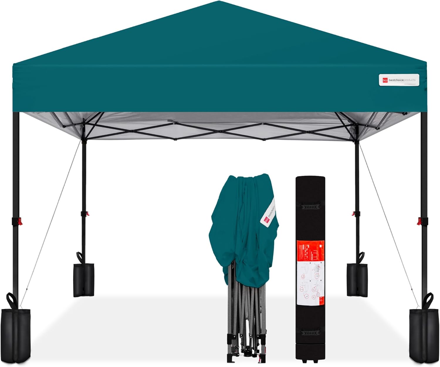 Best Choice Products 12x12ft 1-Person Setup Pop Up Canopy Tent Instant Portable Shelter w/ 1-Button Push, Case, 4 Weight Bags – Cerulean Best Choice Products 12x12ft 1-Person Setup Pop Up Canopy Tent Instant Portable Shelter w/ 1-Button Push, Case, 4 Weight Bags – Cerulean