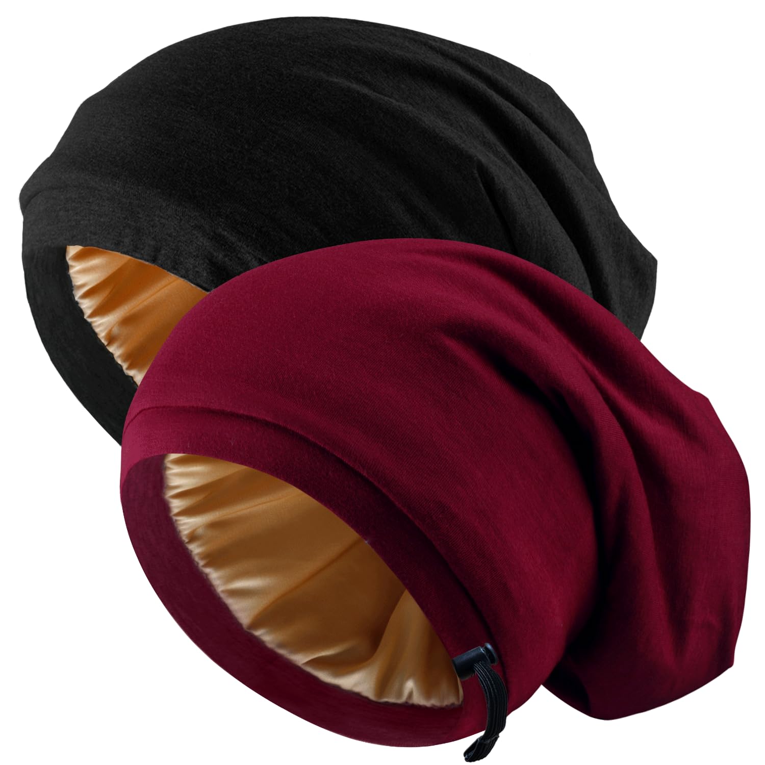 2 Pcs Adjustable Silk Satin Bonnet Hair Wrap for Sleeping – Silk Lined Slouchy with Adjustable Strap – Night Caps for Women and Men with Curly Hair – Head Scarf 2 Pcs Adjustable Silk Satin Bonnet Hair Wrap for Sleeping – Silk Lined Slouchy with Adjustable Strap – Night Caps for Women and Men with Curly Hair – Head Scarf