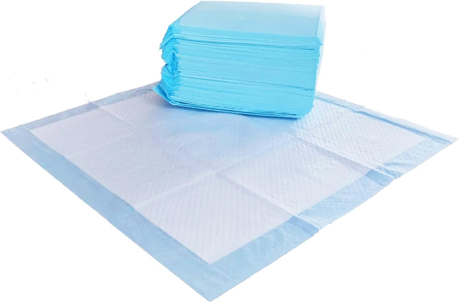 Amazon Basics Absorbent, Disposable, Quick Dry Puppy Pads with 5-Layer Leak-Proof Design, Odor Control, and Scented Surface for Potty Training, Regular, 22 x 22 Inch, Pack of 50, Blue & White Amazon Basics Absorbent, Disposable, Quick Dry Puppy Pads with 5-Layer Leak-Proof Design, Odor Control, and Scented Surface for Potty Training, Regular, 22 x 22 Inch, Pack of 50, Blue & White