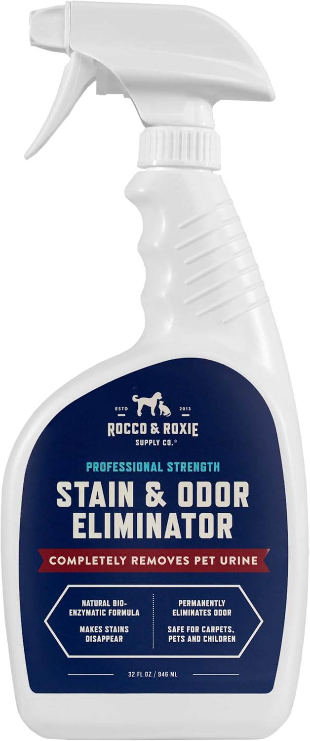 Rocco & Roxie Supply Co. Stain & Odor Eliminator for Strong Odor, 32oz Enzyme Pet Odor Eliminator for Home, Carpet Stain Remover for Cats & Dog Pee, Enzymatic Cat Urine Destroyer, Carpet Cleaner Spray Rocco & Roxie Supply Co. Stain & Odor Eliminator for Strong Odor, 32oz Enzyme Pet Odor Eliminator for Home, Carpet Stain Remover for Cats & Dog Pee, Enzymatic Cat Urine Destroyer, Carpet Cleaner Spray
