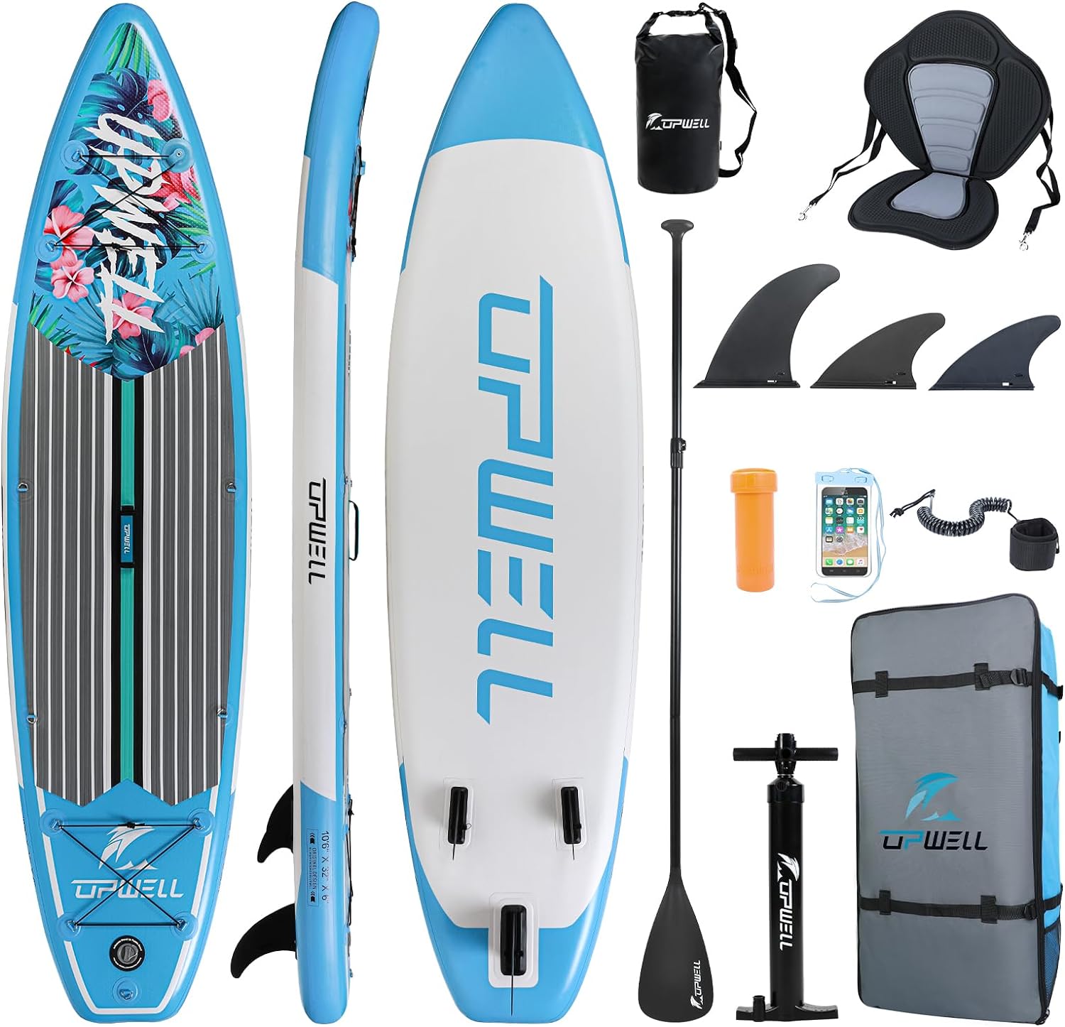 UPWELL 10’6″/11’/11’6″ Inflatable Paddle Board, Stand Up Paddle Board for Youth & Adults, Stable Design, Premium SUP Accessories, Backpack, 10L Dry Bag, Paddle, Leash, Hand Pump, Fins UPWELL 10’6″/11’/11’6″ Inflatable Paddle Board, Stand Up Paddle Board for Youth & Adults, Stable Design, Premium SUP Accessories, Backpack, 10L Dry Bag, Paddle, Leash, Hand Pump, Fins