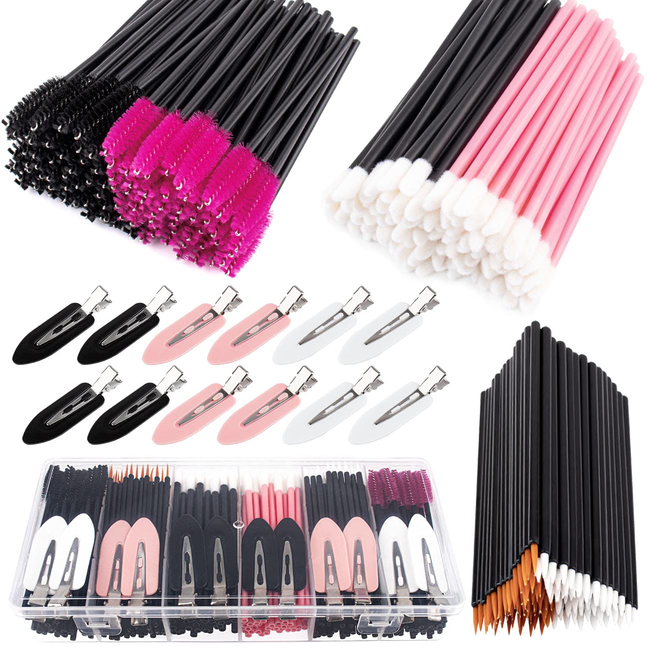 283 Pieces Makeup tools Kit Includes Plastic storage Organizer Box Hair Clips Eyeliner Brushes Mascara Wands and Lipstick Applicators For Lip (283A) 283 Pieces Makeup tools Kit Includes Plastic storage Organizer Box Hair Clips Eyeliner Brushes Mascara Wands and Lipstick Applicators For Lip (283A)