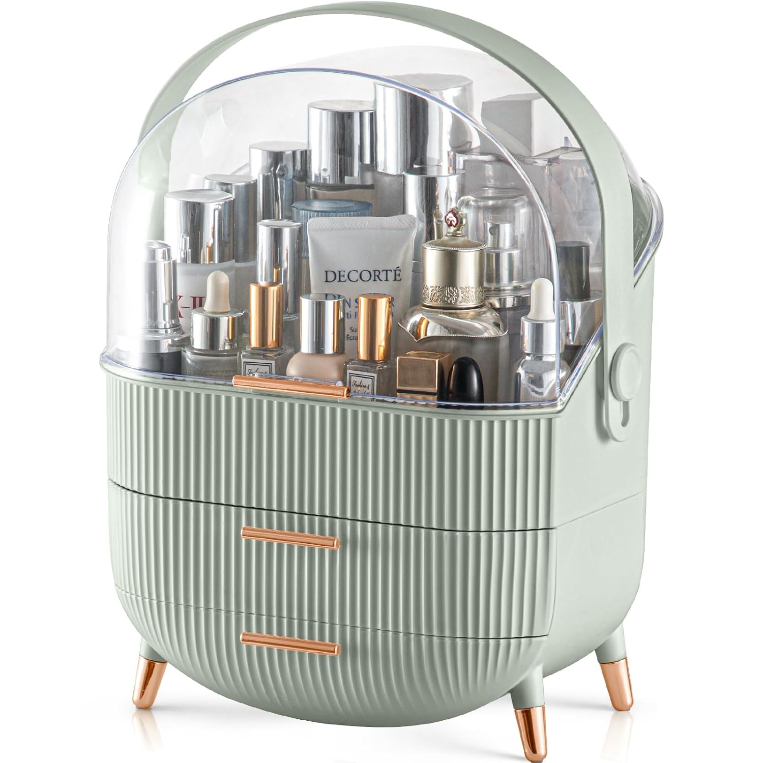 CANITORON Makeup Organizer,Skincare Organizer with 2 Drawers and Transparent Cover,Cosmetic Display Case for Vanity Organizer and Bathroom Countertop Storage.(Sage Green) CANITORON Makeup Organizer,Skincare Organizer with 2 Drawers and Transparent Cover,Cosmetic Display Case for Vanity Organizer and Bathroom Countertop Storage.(Sage Green)