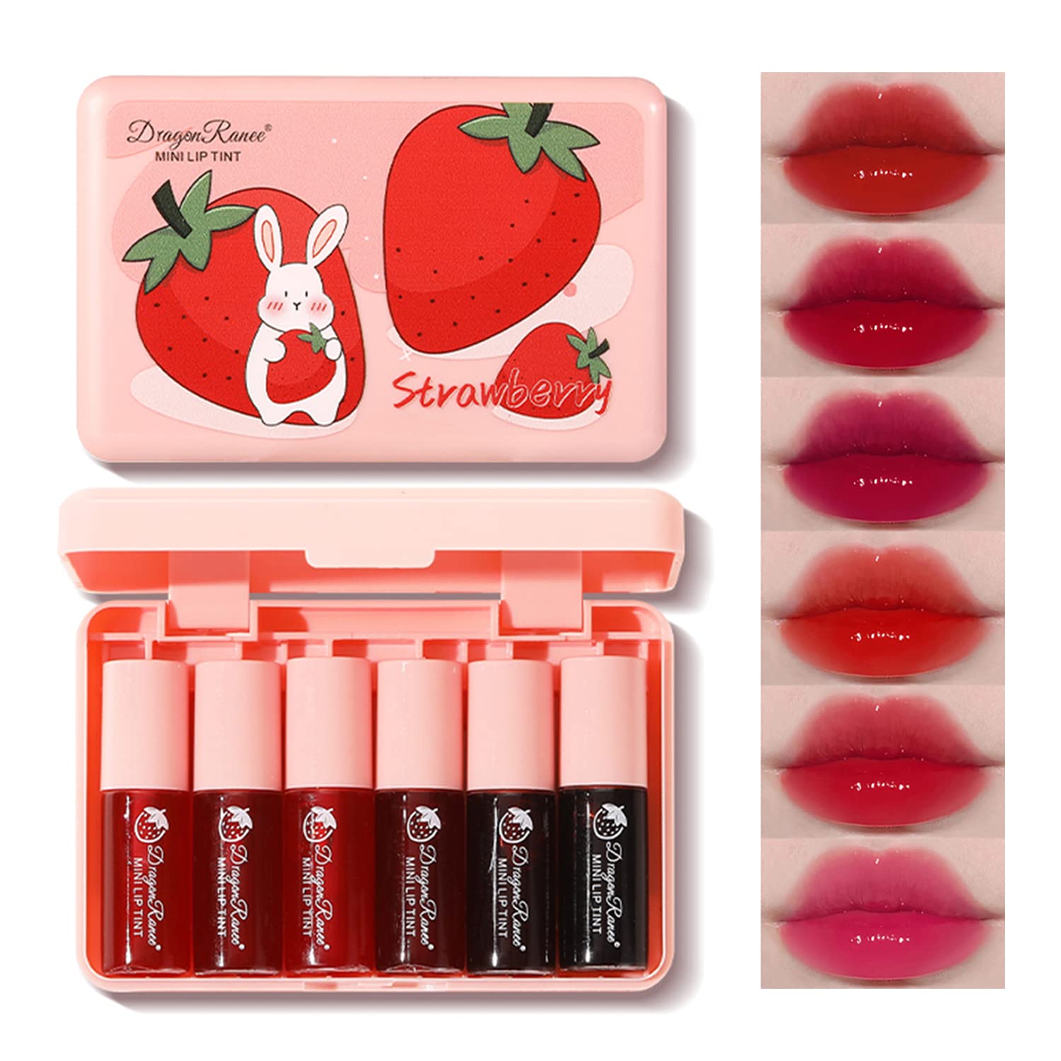 Eakroo 6 Colors Lip Tint Stain Mini Liquid Lipstick, Korean Lip Gloss Moisturizing Natural, Multi-Use Lip and Cheek Tint, Non-Stick Cup, Lightweight, High Pigment, Long-Lasting, Vivid Color Eakroo 6 Colors Lip Tint Stain Mini Liquid Lipstick, Korean Lip Gloss Moisturizing Natural, Multi-Use Lip and Cheek Tint, Non-Stick Cup, Lightweight, High Pigment, Long-Lasting, Vivid Color