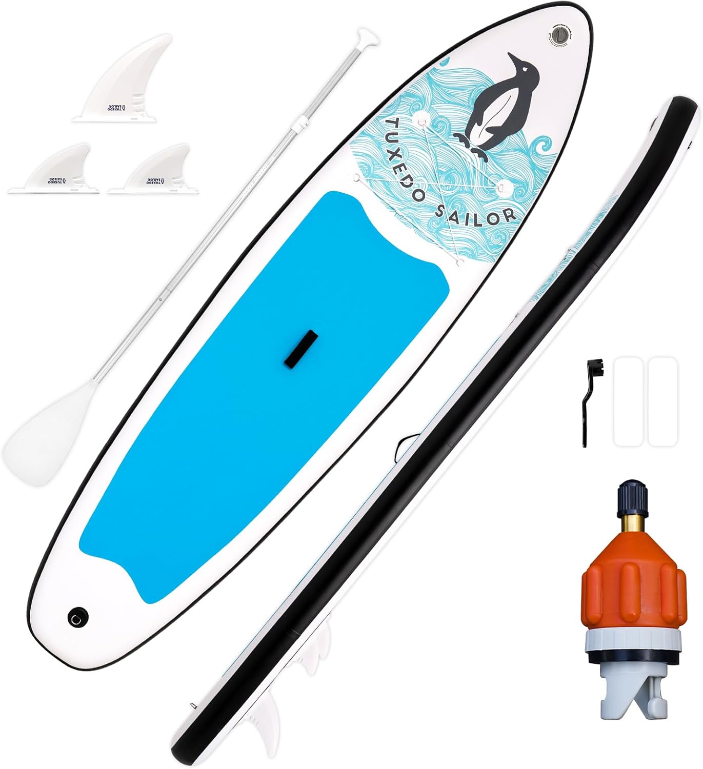 Tuxedo Sailor Inflatable Stand Up Paddle Board Inflatable SUP 10’6″×33″×6″ Stand Up Paddle Board for All Skill Levels for Surfing, Traveling, Yoga Tuxedo Sailor Inflatable Stand Up Paddle Board Inflatable SUP 10’6″×33″×6″ Stand Up Paddle Board for All Skill Levels for Surfing, Traveling, Yoga