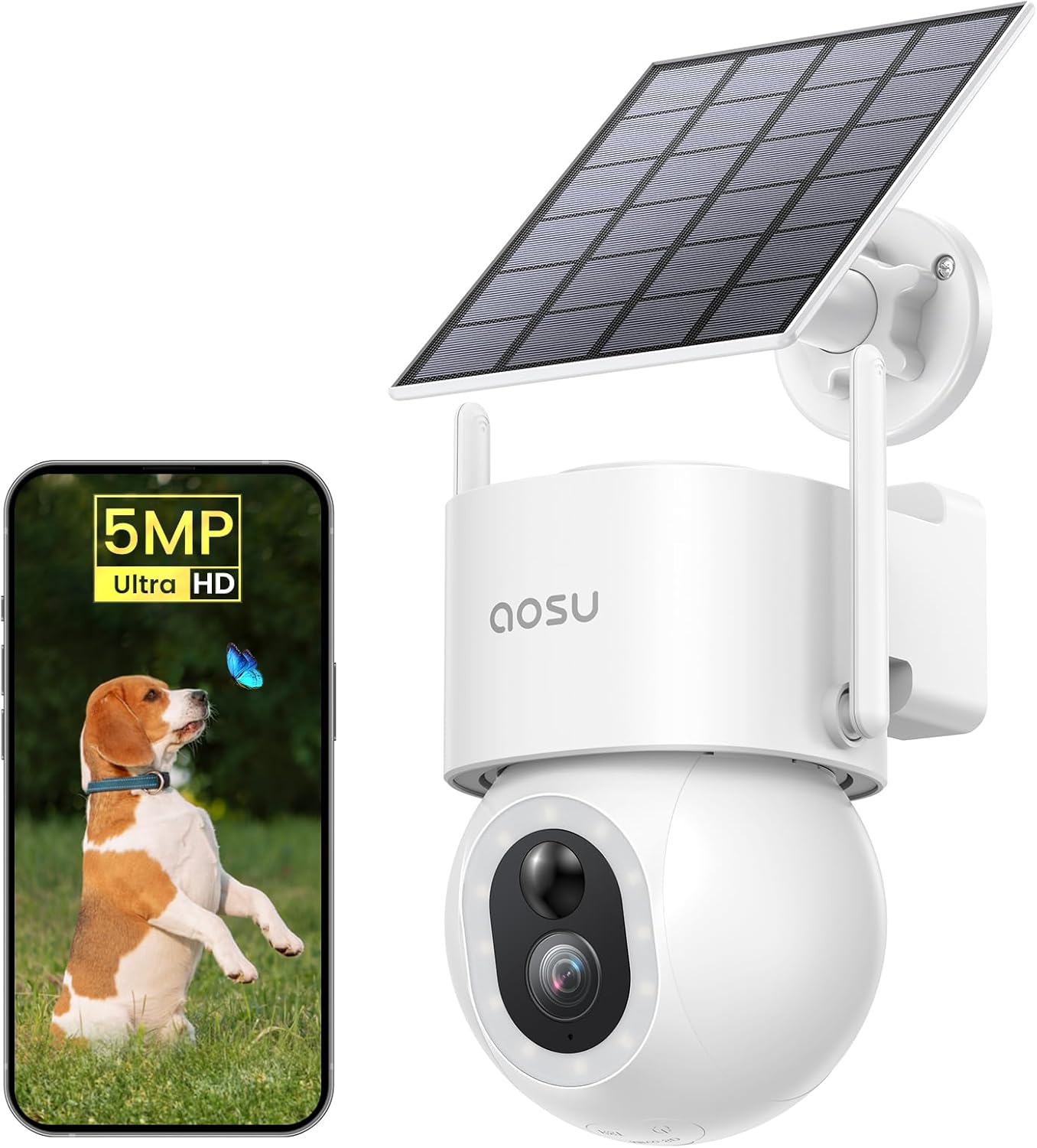 AOSU Security Cameras Wireless Outdoor – 3K/5MP Solar Powered 400-Lumen Spotlight Camera, 360° Pan/Tilt Surveillance, Night Vision, 2.4G WiFi Camera, Auto Tracking, AI Human/Vehicle/Pet Detection AOSU Security Cameras Wireless Outdoor – 3K/5MP Solar Powered 400-Lumen Spotlight Camera, 360° Pan/Tilt Surveillance, Night Vision, 2.4G WiFi Camera, Auto Tracking, AI Human/Vehicle/Pet Detection