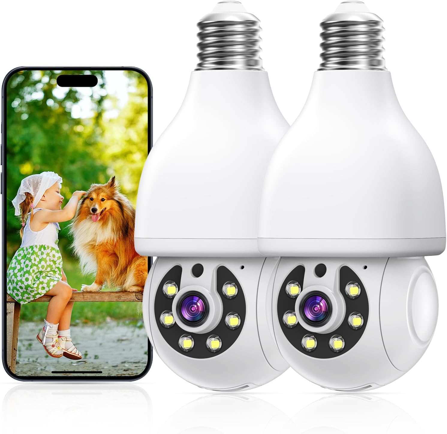 Light Bulb Security Camera, 5G/2.4GHz WiFi Security Cameras Wireless Outdoor 2K Cameras for Home Security Two-Way Call,Night Vision, Motion Detection, Bulb Camera Easy to Install (2Pcs) Light Bulb Security Camera, 5G/2.4GHz WiFi Security Cameras Wireless Outdoor 2K Cameras for Home Security Two-Way Call,Night Vision, Motion Detection, Bulb Camera Easy to Install (2Pcs)