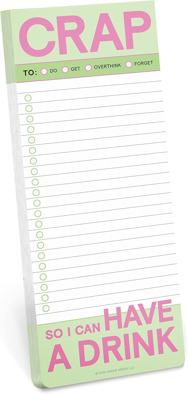 Knock Knock 1-Count Crap Make-a-List Pad – Funny Office Desk Accessories & List Pads, 3.5 x 9-inches Knock Knock 1-Count Crap Make-a-List Pad – Funny Office Desk Accessories & List Pads, 3.5 x 9-inches