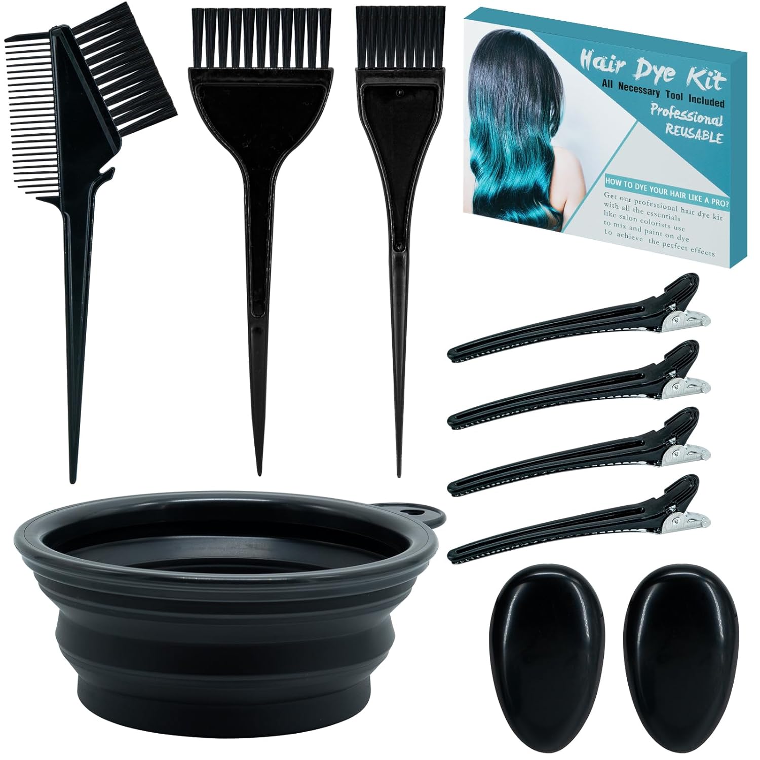 10 Pcs Professional Hair Bleach Kit Hair Coloring Products with Hair Dye Brush, Hair Color Bowl, Earmuffs, Hair Clip for Salon Hair Dye, Hair Color at Home, Hair Bleaching and Hair Highlighting 10 Pcs Professional Hair Bleach Kit Hair Coloring Products with Hair Dye Brush, Hair Color Bowl, Earmuffs, Hair Clip for Salon Hair Dye, Hair Color at Home, Hair Bleaching and Hair Highlighting