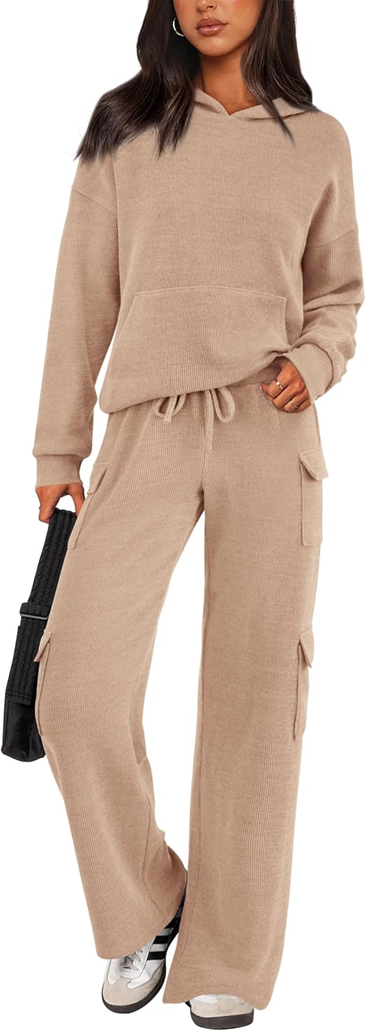 PRETTYGARDEN Women’s 2 Piece Lounge Sets 2024 Fall Knitted Hoodie Pullover Tops Cargo Pants Matching Outfits Tracksuits PRETTYGARDEN Women’s 2 Piece Lounge Sets 2024 Fall Knitted Hoodie Pullover Tops Cargo Pants Matching Outfits Tracksuits