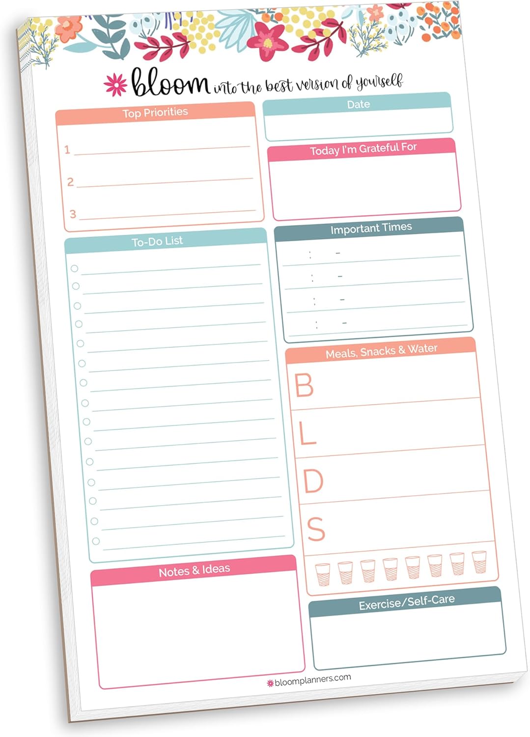 bloom daily planners Daily Planning System Tear Off to-Do Pad – Undated Checklist Notepad Organizer with Perforated Sheets – 6″ x 9″ (Floral Dots) bloom daily planners Daily Planning System Tear Off to-Do Pad – Undated Checklist Notepad Organizer with Perforated Sheets – 6″ x 9″ (Floral Dots)