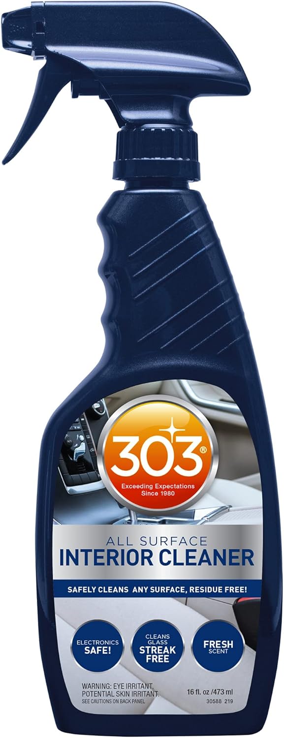 303 Products 30588CSR Interior Cleaner – Safely Cleans Any Surface, Residue Free – Safe for Use on Touchless Touch Screens, Including LCD – Cleans Glass Streak Free, 16 fl. oz. Packaging May Vary 303 Products 30588CSR Interior Cleaner – Safely Cleans Any Surface, Residue Free – Safe for Use on Touchless Touch Screens, Including LCD – Cleans Glass Streak Free, 16 fl. oz. Packaging May Vary