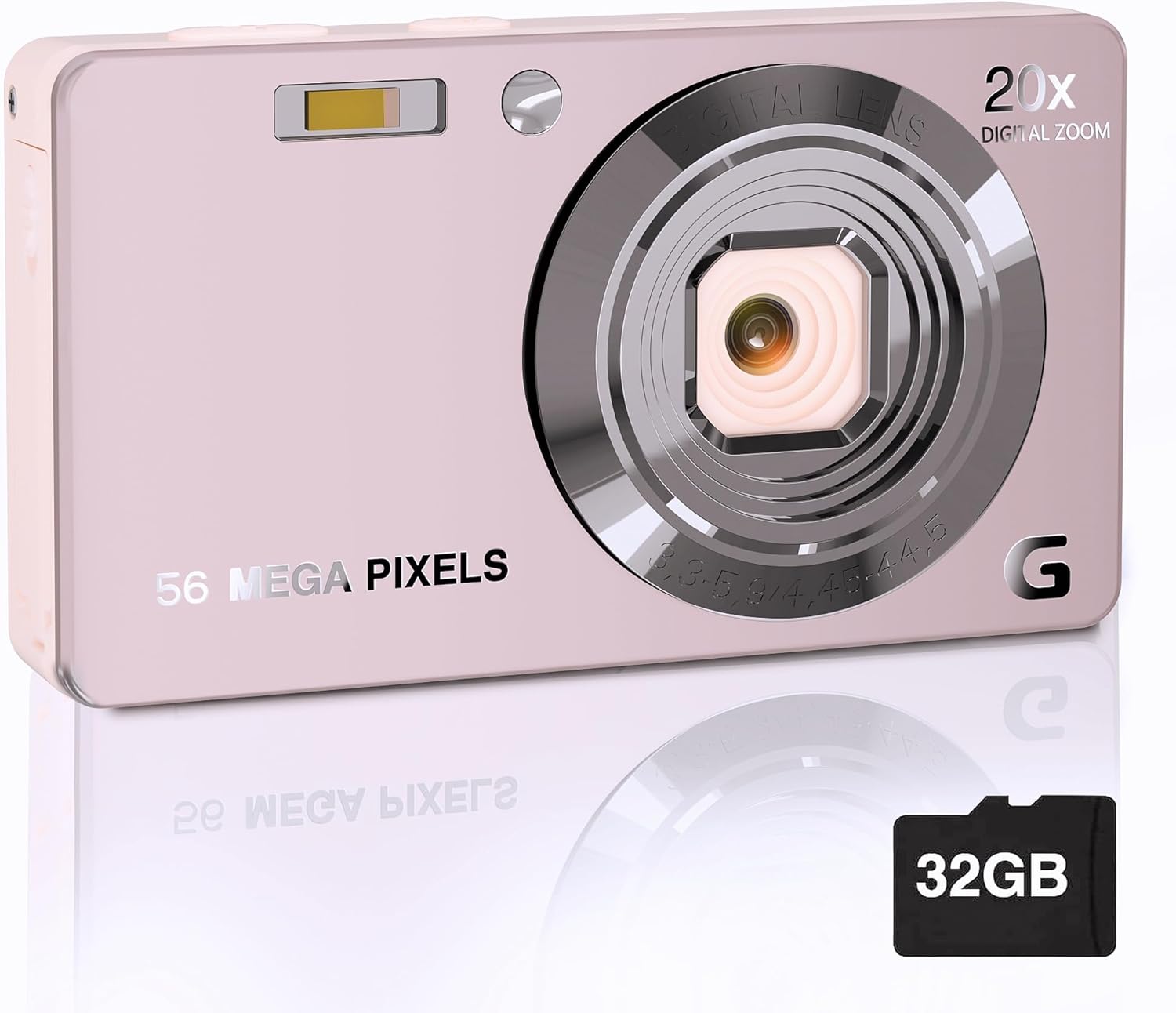 Digital Camera, 4K Cameras for Photography, Digital Point and Shoot Camera with 56Mp Autofocus 20X Zoom Anti Shake, Video Camera with 32GB SD Card for Adults, Teens, Beginners(Pink) Digital Camera, 4K Cameras for Photography, Digital Point and Shoot Camera with 56Mp Autofocus 20X Zoom Anti Shake, Video Camera with 32GB SD Card for Adults, Teens, Beginners(Pink)
