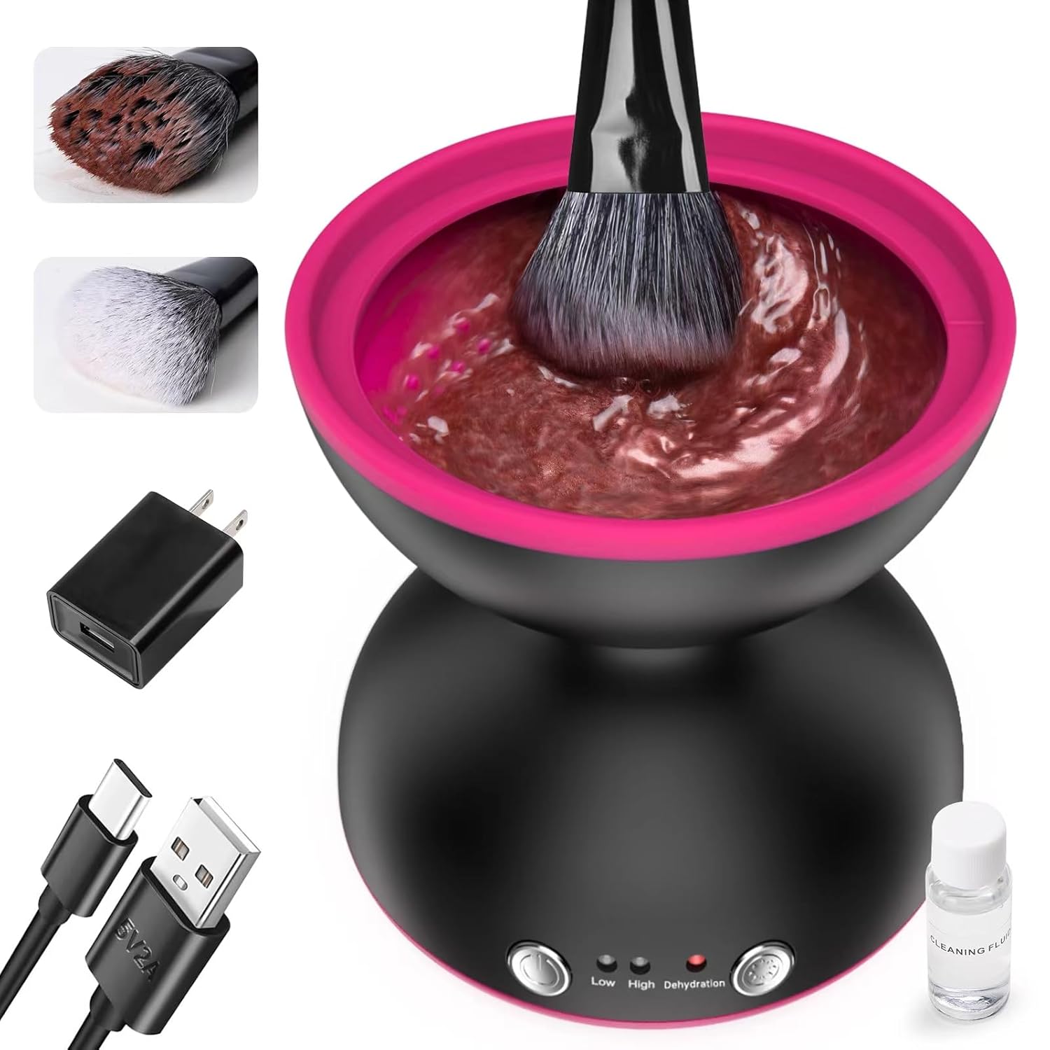 Electric Makeup Brush Cleaner Machine – Portable Automatic USB Makeup Brushes Cleaner -Two Gears Speed and Dehydration Function-with Makeup Brush Cleaning Solution,Tiktok Trend Items (Black) Electric Makeup Brush Cleaner Machine – Portable Automatic USB Makeup Brushes Cleaner -Two Gears Speed and Dehydration Function-with Makeup Brush Cleaning Solution,Tiktok Trend Items (Black)