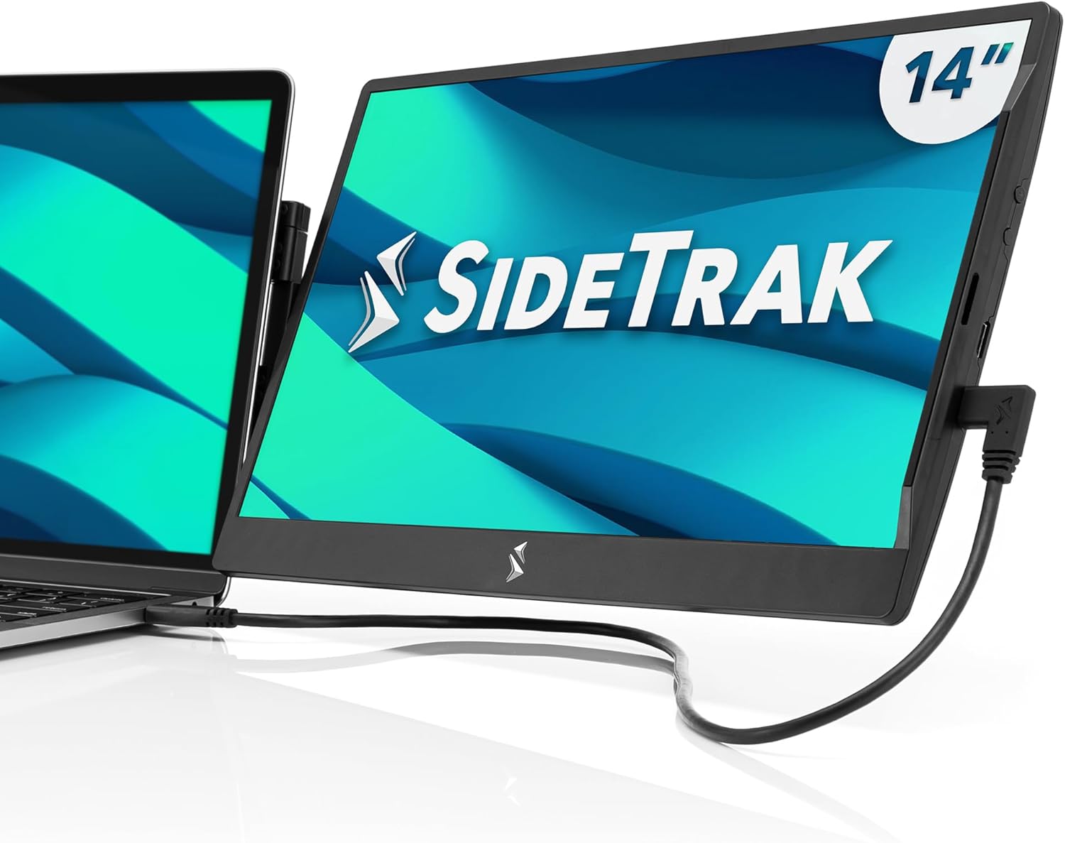 SideTrak Swivel 14″ Attachable Portable Monitor Extender, FHD TFT Laptop Dual Screen with Kickstand + Unique Swivel Hinge, Compatible with Mac, PC, Chrome, Powered by USB/Mini HDMI Port (Black) SideTrak Swivel 14″ Attachable Portable Monitor Extender, FHD TFT Laptop Dual Screen with Kickstand + Unique Swivel Hinge, Compatible with Mac, PC, Chrome, Powered by USB/Mini HDMI Port (Black)