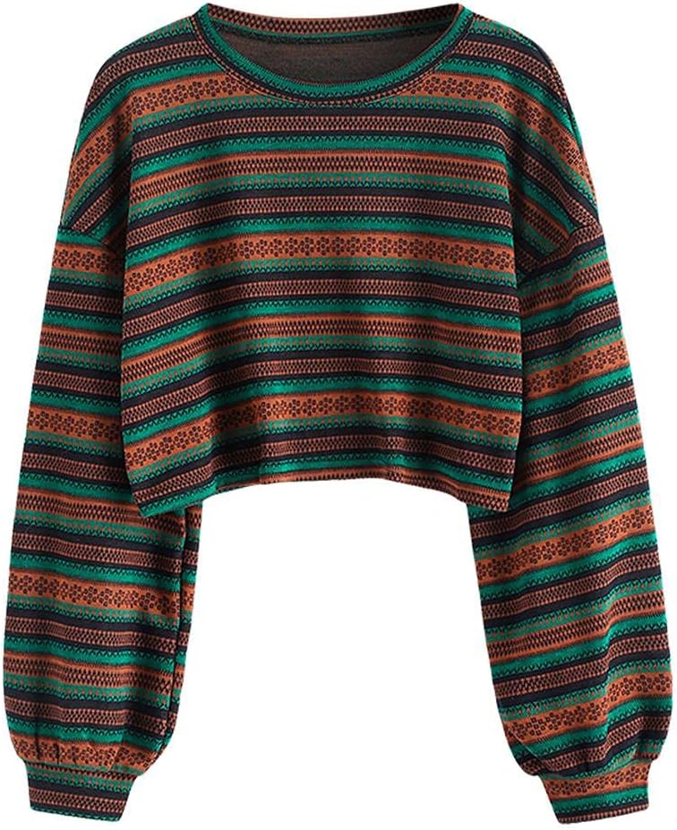 ZAFUL Women’s Tribal Ethnic Graphic Cropped Knitwear Bohemian Long Sleeve Pullover Sweater Boho Drop Shoulder Knitted Top ZAFUL Women’s Tribal Ethnic Graphic Cropped Knitwear Bohemian Long Sleeve Pullover Sweater Boho Drop Shoulder Knitted Top