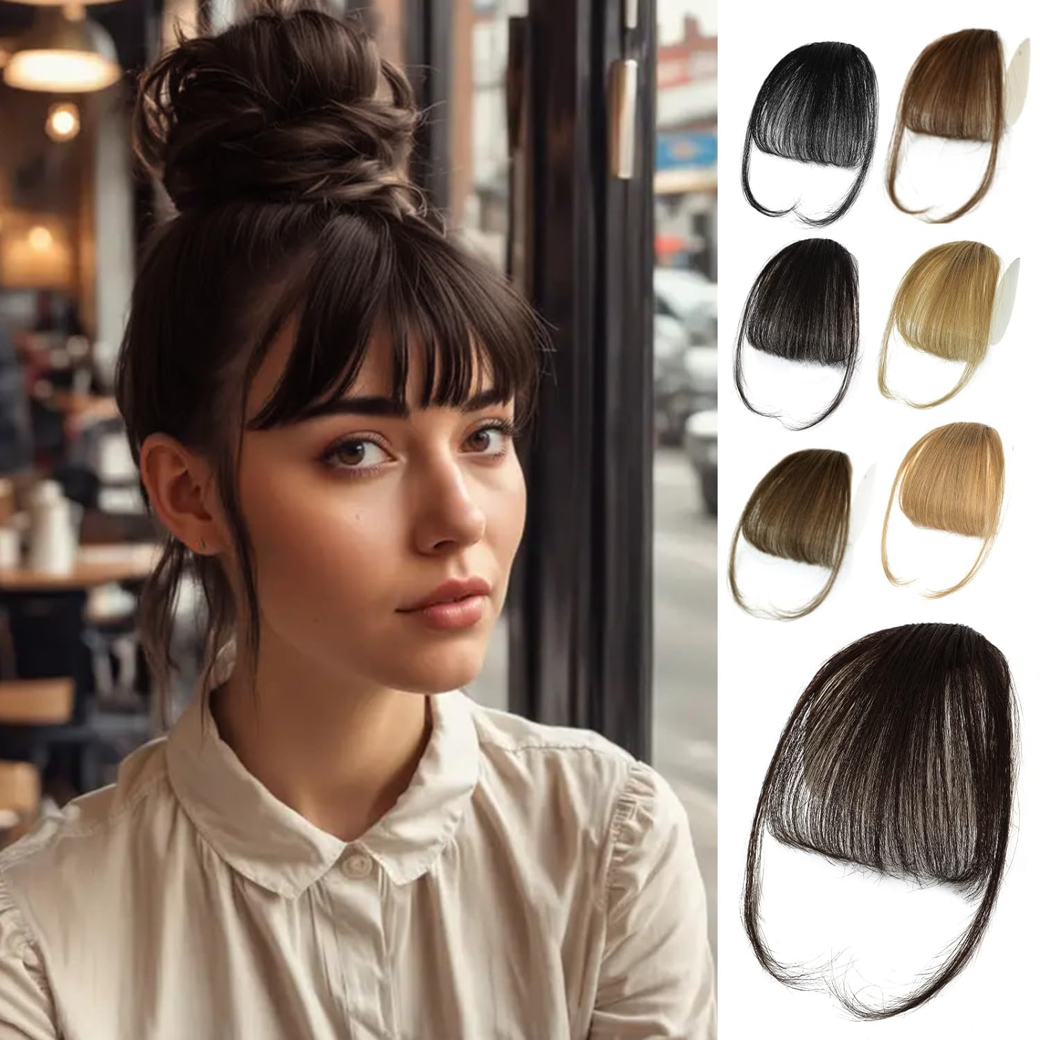 NAYOO Clip In Bangs – Dark Brown Fake Bangs 100% Real Human Hair Extensions Wispy Clip on Air Bangs for Women Fringe with Temples Hairpieces Curved Bangs for Daily Wear NAYOO Clip In Bangs – Dark Brown Fake Bangs 100% Real Human Hair Extensions Wispy Clip on Air Bangs for Women Fringe with Temples Hairpieces Curved Bangs for Daily Wear
