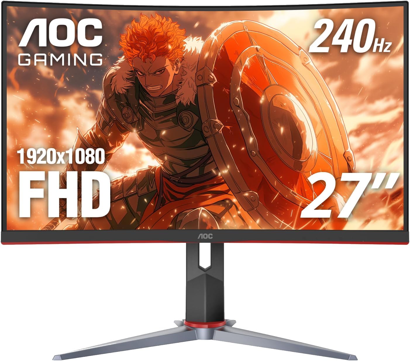 AOC C27G2Z 27″ Curved Frameless Ultra-Fast Gaming Monitor, FHD 1080p, 0.5ms 240Hz, FreeSync, 2x HDMI 2.0, 1x Display Port, Height Adjustable, Xbox PS5 Switch Ready, 3-Year Zero-Bright-Dot AOC C27G2Z 27″ Curved Frameless Ultra-Fast Gaming Monitor, FHD 1080p, 0.5ms 240Hz, FreeSync, 2x HDMI 2.0, 1x Display Port, Height Adjustable, Xbox PS5 Switch Ready, 3-Year Zero-Bright-Dot