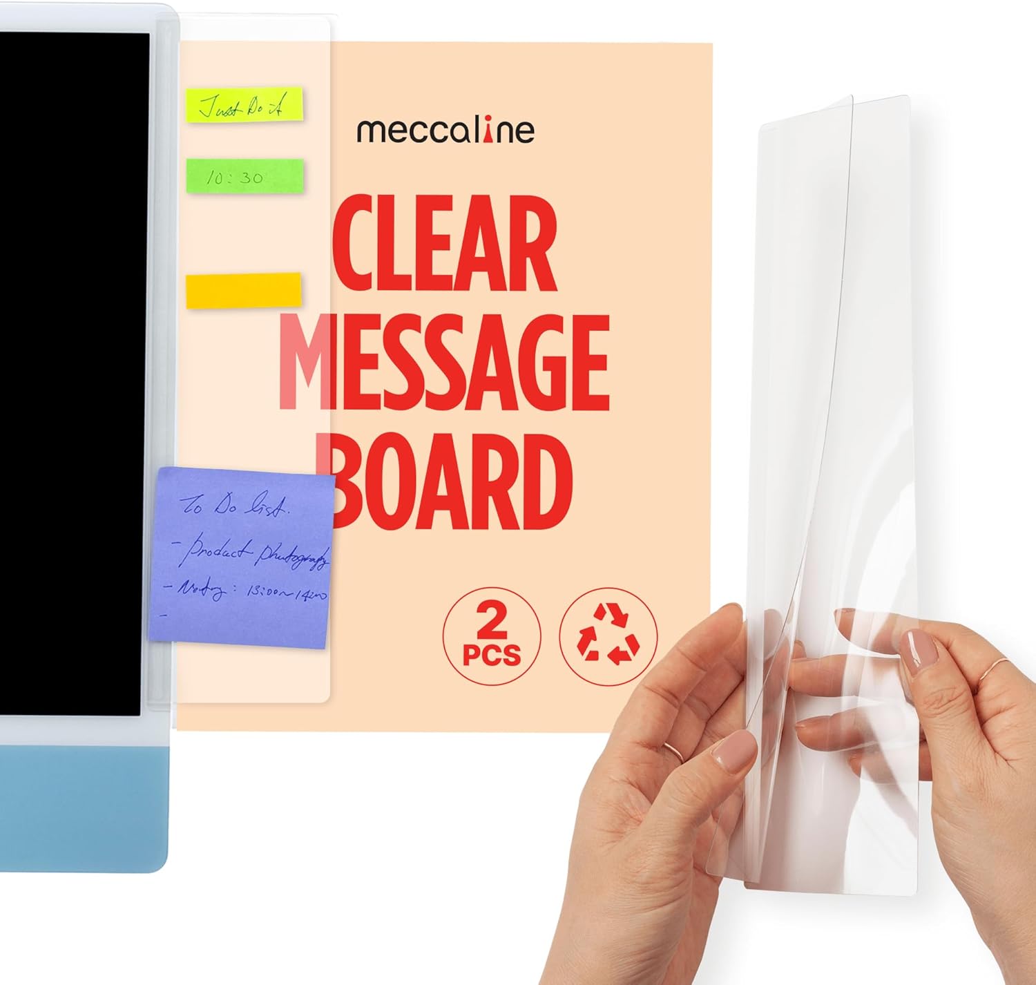 Monitor Memo Board 2Pcs – Flexible Clear PET Computer Screen Sticky Note Holder – Side Panel Message Organizer – Versatile Office Desk Accessories – Cool Home Office Supplies – 3.1″ x 11.8″ Monitor Memo Board 2Pcs – Flexible Clear PET Computer Screen Sticky Note Holder – Side Panel Message Organizer – Versatile Office Desk Accessories – Cool Home Office Supplies – 3.1″ x 11.8″