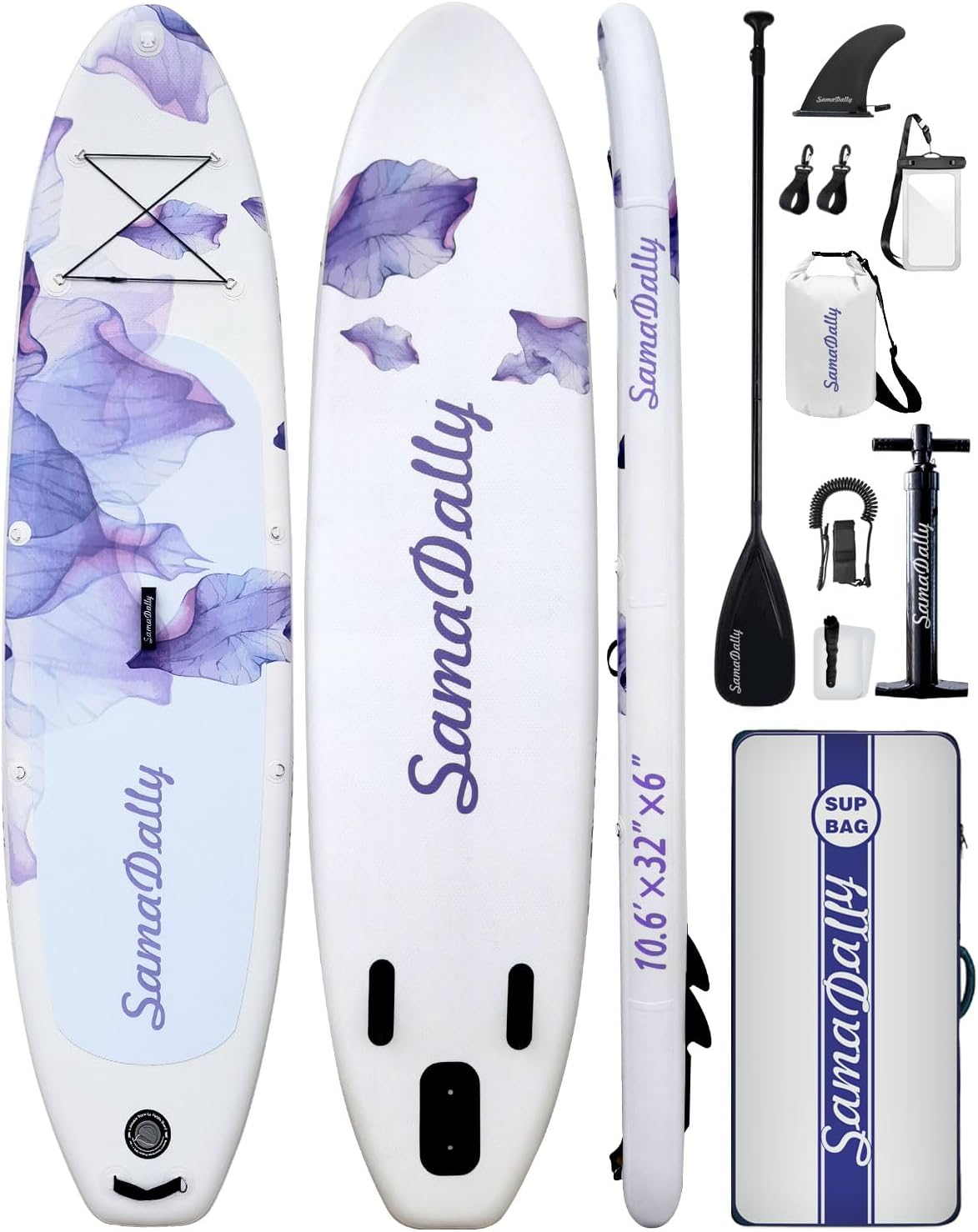 10.6′ Inflatable Stand Up Paddle Boards, 32″ Paddle Board of All Skill Levels with Complete Inflatble SUP Accessories, Hand Pump, Waterproof Bag, Removable Fin, Leash 10.6′ Inflatable Stand Up Paddle Boards, 32″ Paddle Board of All Skill Levels with Complete Inflatble SUP Accessories, Hand Pump, Waterproof Bag, Removable Fin, Leash