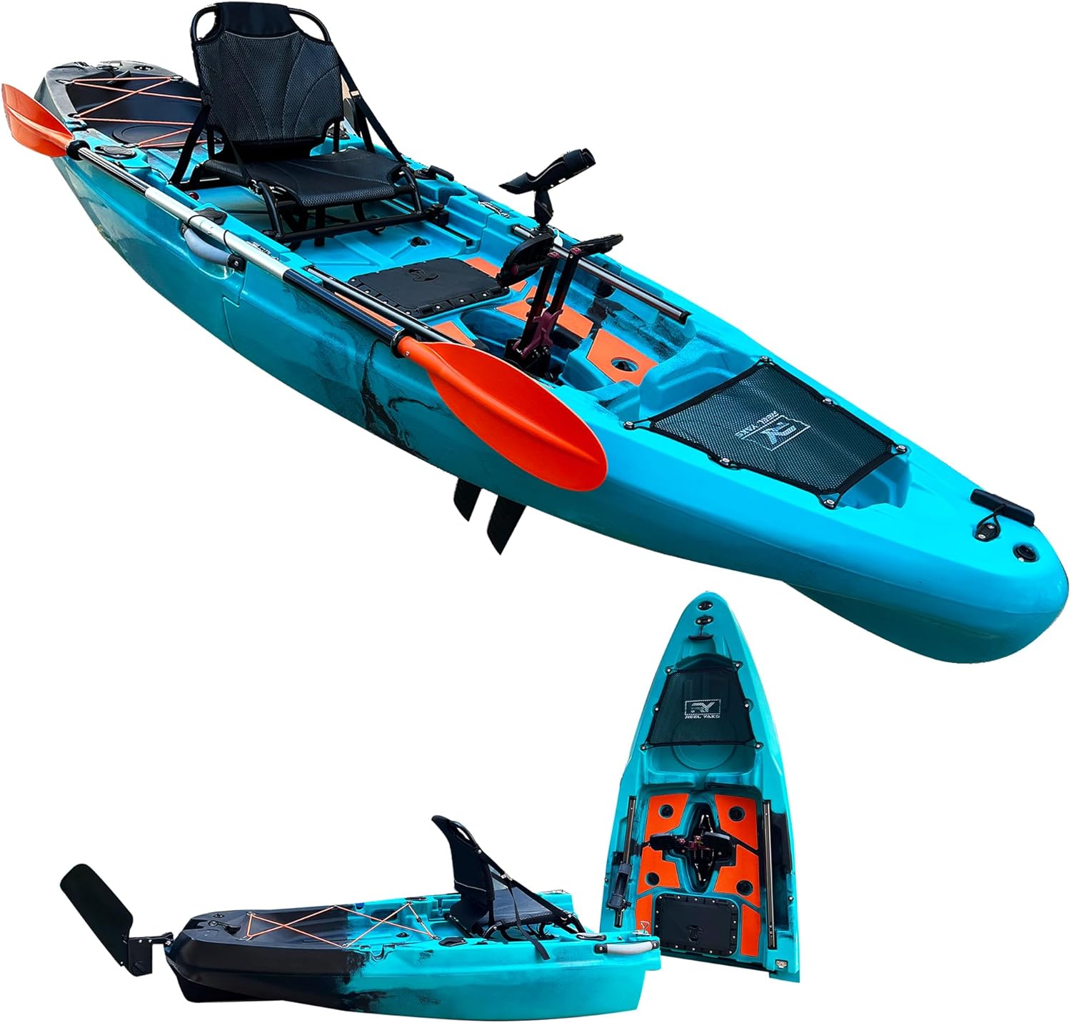 10.8ft Rapido Modular Fin Drive Fishing Kayak | Super Lightweight, 400lbs Capacity | Easy to Store – Easy to Carry | Beats Inflatables | No roof Racks – no Wall Racks 10.8ft Rapido Modular Fin Drive Fishing Kayak | Super Lightweight, 400lbs Capacity | Easy to Store – Easy to Carry | Beats Inflatables | No roof Racks – no Wall Racks