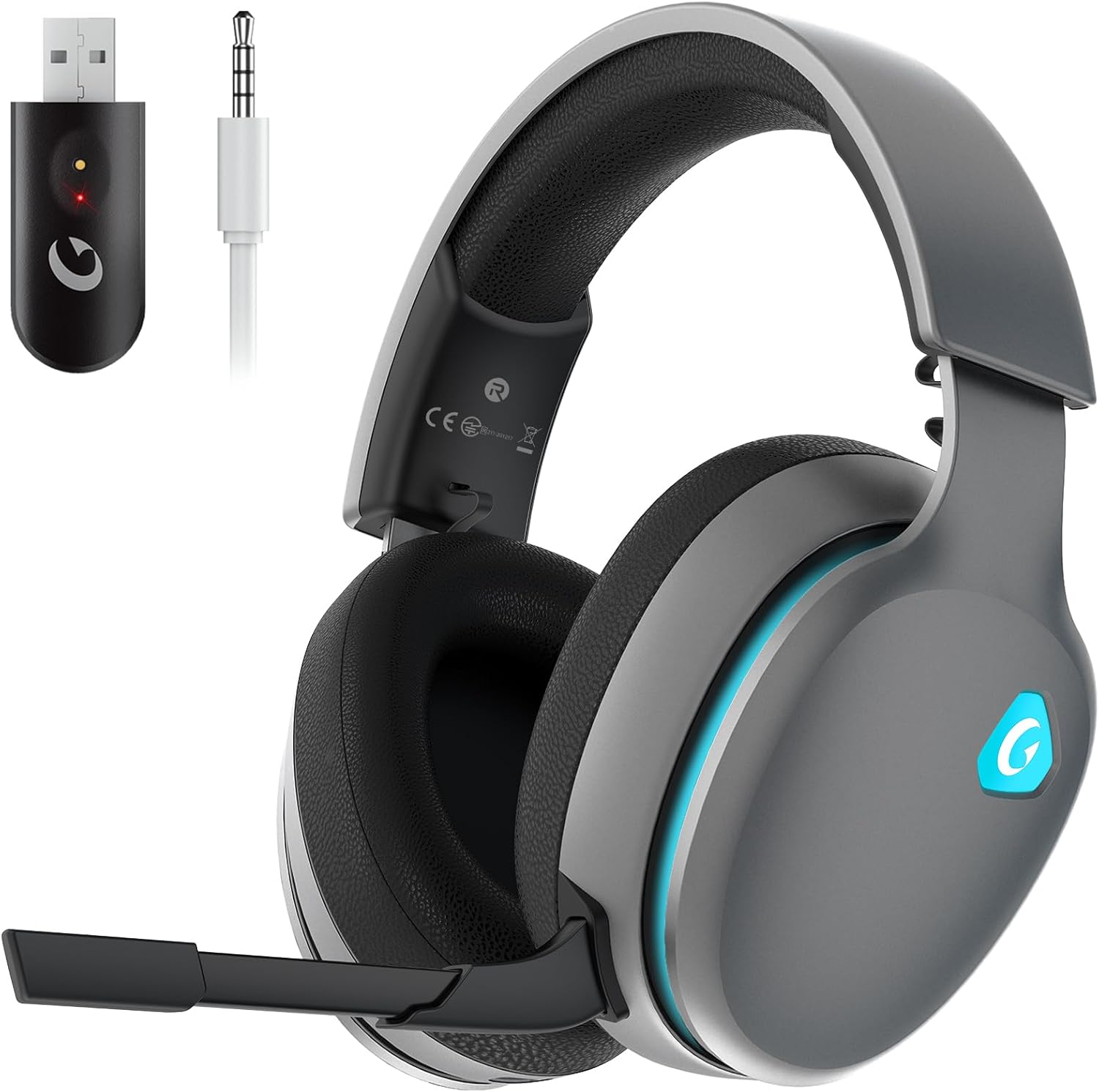 2.4GHz Wireless Gaming Headset for PS5, PS4 Fortnite & Call of Duty/FPS Gamers, PC, Nintendo Switch, 7.1 Surround Sound, Bluetooth 5.3 Gaming Headphones with ENC Mic, 40+Hr Battery – Space Gray 2.4GHz Wireless Gaming Headset for PS5, PS4 Fortnite & Call of Duty/FPS Gamers, PC, Nintendo Switch, 7.1 Surround Sound, Bluetooth 5.3 Gaming Headphones with ENC Mic, 40+Hr Battery – Space Gray