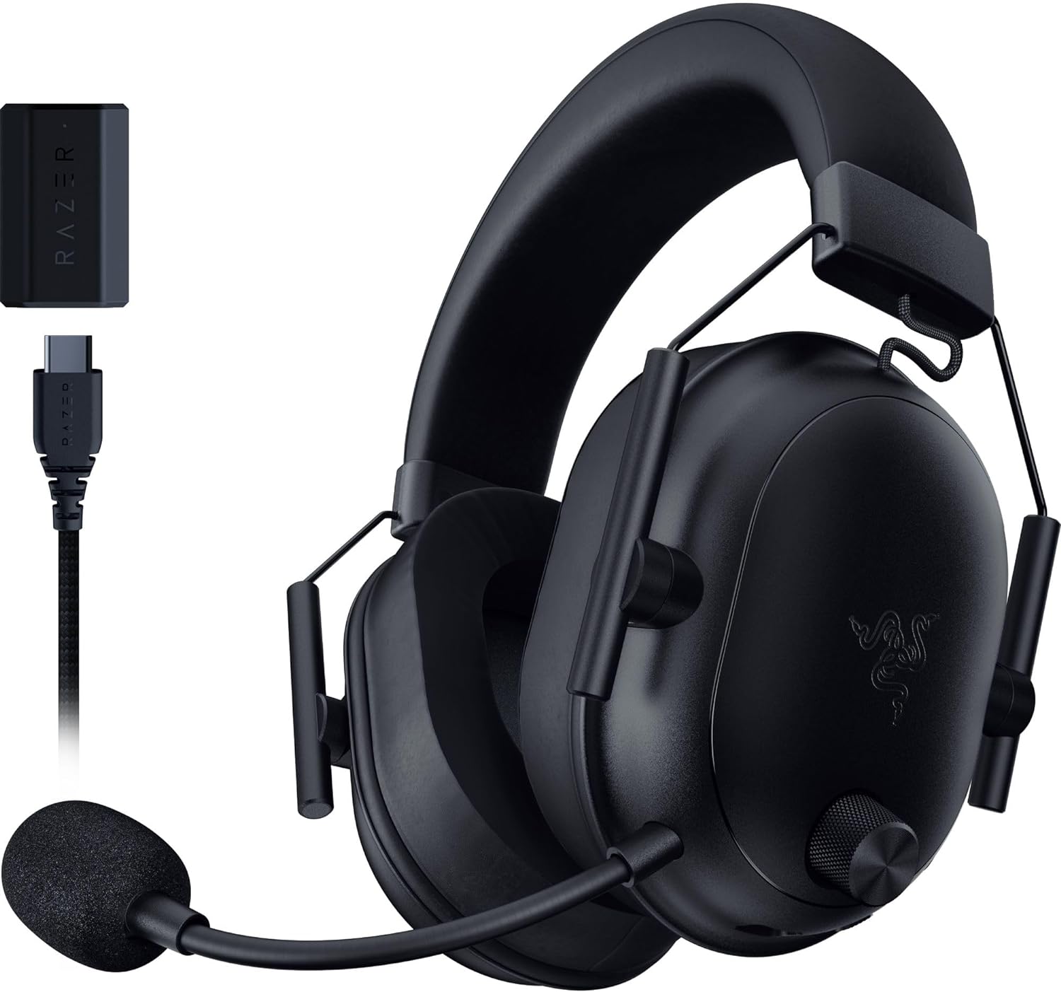Razer BlackShark V2 HyperSpeed Wireless Gaming Headset: 280g Lightweight – THX Spatial Audio – Bendable Mic – 50mm Drivers – 2.4GHz, Bluetooth or USB – 70 Hr Battery w/USB Type C Charging – Black Razer BlackShark V2 HyperSpeed Wireless Gaming Headset: 280g Lightweight – THX Spatial Audio – Bendable Mic – 50mm Drivers – 2.4GHz, Bluetooth or USB – 70 Hr Battery w/USB Type C Charging – Black