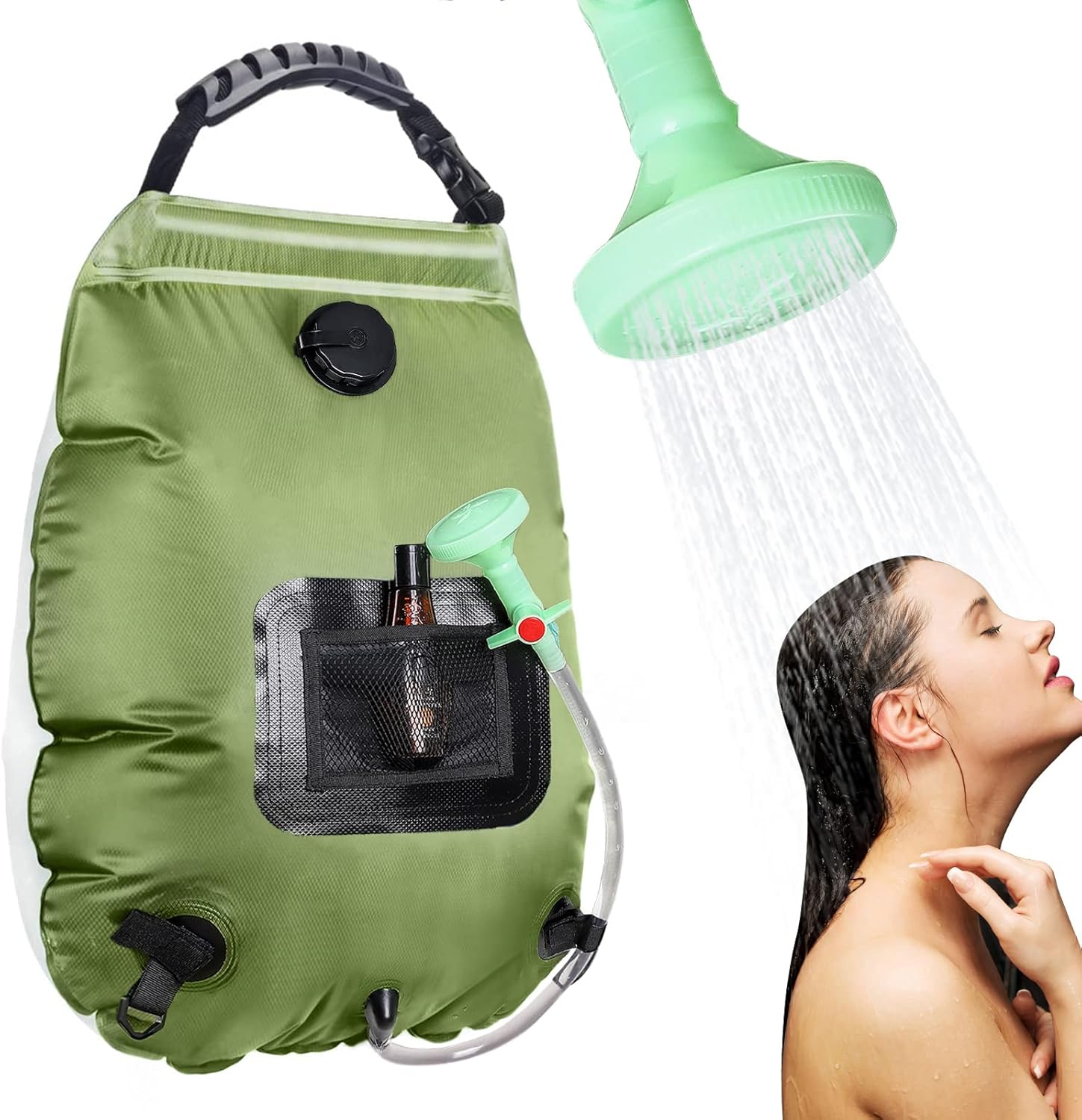 Unniweei Solar Portable Shower Bag, 5 Gal/20L Solar Heating Camping Shower Bag with Removable Hose&On-Off Switchable Shower Head, Compact Camping Shower for Camping, Hiking, Traveling, Beach Swimming Unniweei Solar Portable Shower Bag, 5 Gal/20L Solar Heating Camping Shower Bag with Removable Hose&On-Off Switchable Shower Head, Compact Camping Shower for Camping, Hiking, Traveling, Beach Swimming
