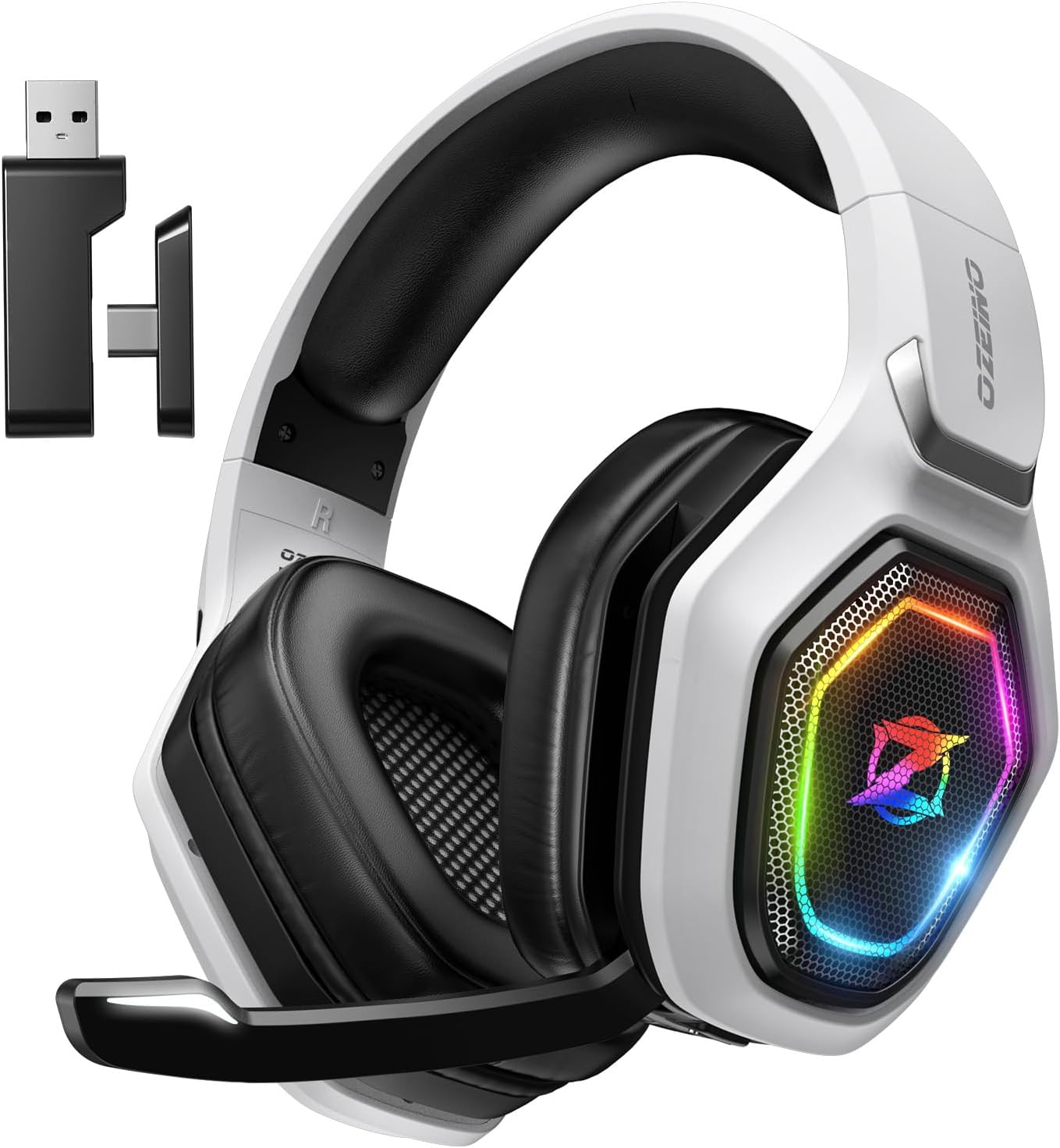 2.4GHz Wireless Gaming Headset for PC, Ps5, Ps4 – Lossless Audio USB & Type-C Ultra Stable Gaming Headphones with Flip Microphone, 40-Hr Battery Gamer Headset for Switch, Laptop, Mobile, Mac 2.4GHz Wireless Gaming Headset for PC, Ps5, Ps4 – Lossless Audio USB & Type-C Ultra Stable Gaming Headphones with Flip Microphone, 40-Hr Battery Gamer Headset for Switch, Laptop, Mobile, Mac