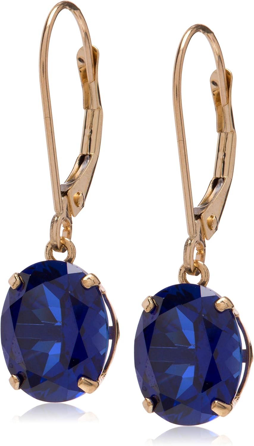 Amazon Essentials 14k Yellow Gold Oval December Blue Topaz Dangle Earrings for Women , (previously Amazon Collection) Amazon Essentials 14k Yellow Gold Oval December Blue Topaz Dangle Earrings for Women , (previously Amazon Collection)