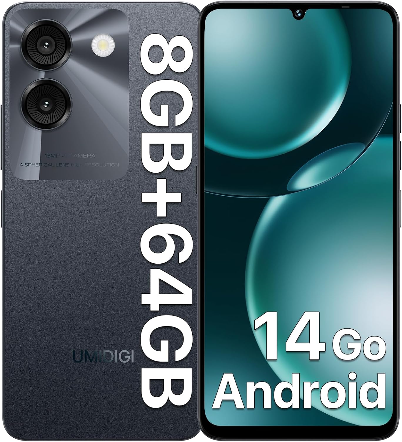 UMIDIGI G9A Cell Phone, Android 14 Go Unlocked Phone, 8GB+64GB/TF 1TB Expend Octa-Core, 4G Dual SIM Card, 3.5mm Headphone Jack Phones 6.75″HD+Display AI Face Unlock Android Phone, 5000mAh, GPS(Black) UMIDIGI G9A Cell Phone, Android 14 Go Unlocked Phone, 8GB+64GB/TF 1TB Expend Octa-Core, 4G Dual SIM Card, 3.5mm Headphone Jack Phones 6.75″HD+Display AI Face Unlock Android Phone, 5000mAh, GPS(Black)