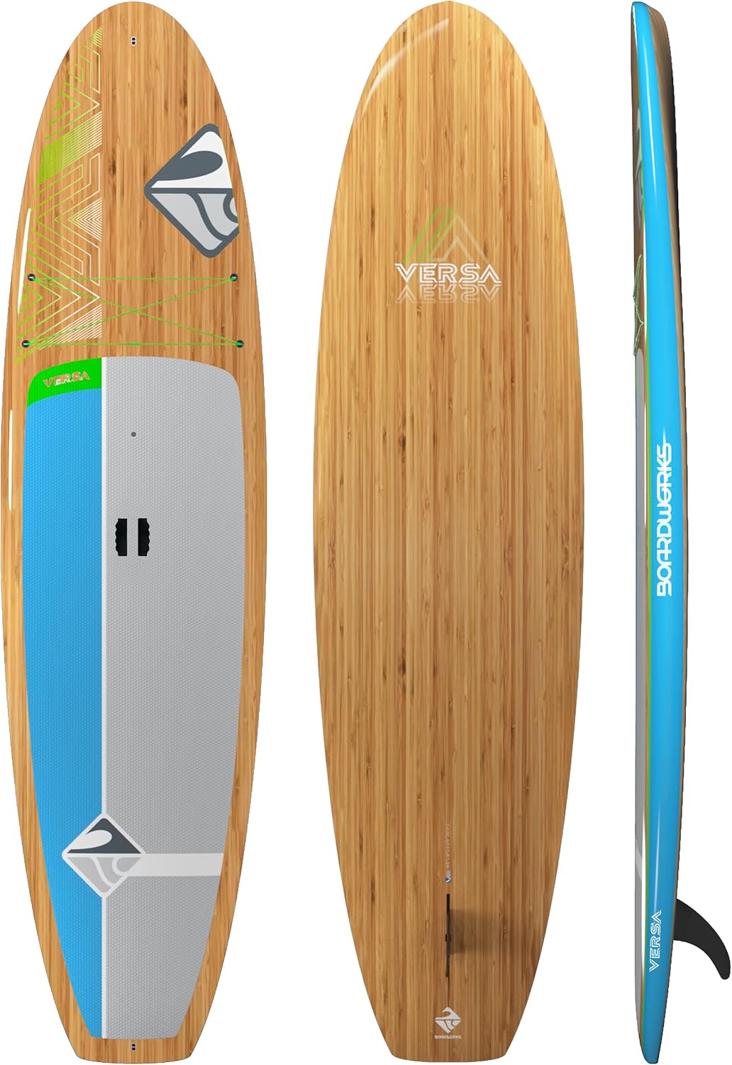 Boardworks Versa | Recreational Stand Up Paddleboard | Bombshell Epoxy Hardboard | 10′ 6″, Bamboo/Blue (4440529519) Boardworks Versa | Recreational Stand Up Paddleboard | Bombshell Epoxy Hardboard | 10′ 6″, Bamboo/Blue (4440529519)