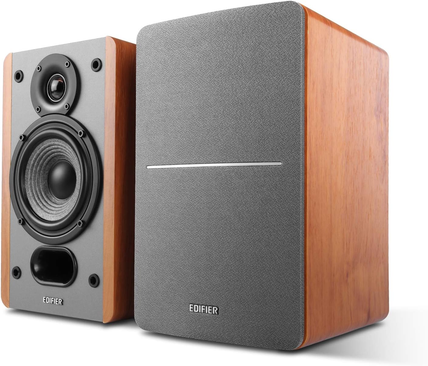 Edifier P12 Passive Bookshelf Speakers – 2-Way Speakers with Built-in Wall-Mount Bracket – Wood Color, Pair – Needs Amplifier or Receiver to Operate Edifier P12 Passive Bookshelf Speakers – 2-Way Speakers with Built-in Wall-Mount Bracket – Wood Color, Pair – Needs Amplifier or Receiver to Operate