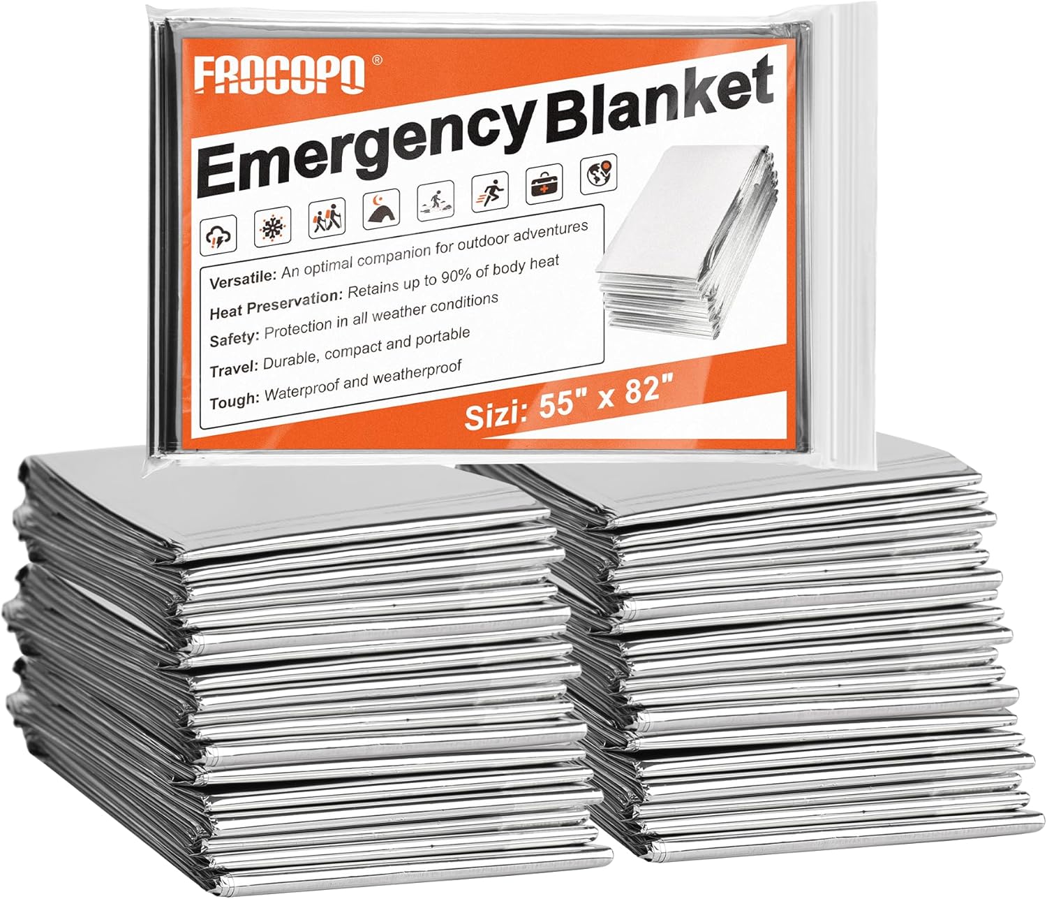 6 Pack Emergency Mylar Blanket, Emergency Blanket Space Blanket Survival Rescue Insulating Reflective foil kit Outdoors Hiking Camping Blanket Perfect for Outdoors, Hiking, Camping Survival 6 Pack Emergency Mylar Blanket, Emergency Blanket Space Blanket Survival Rescue Insulating Reflective foil kit Outdoors Hiking Camping Blanket Perfect for Outdoors, Hiking, Camping Survival