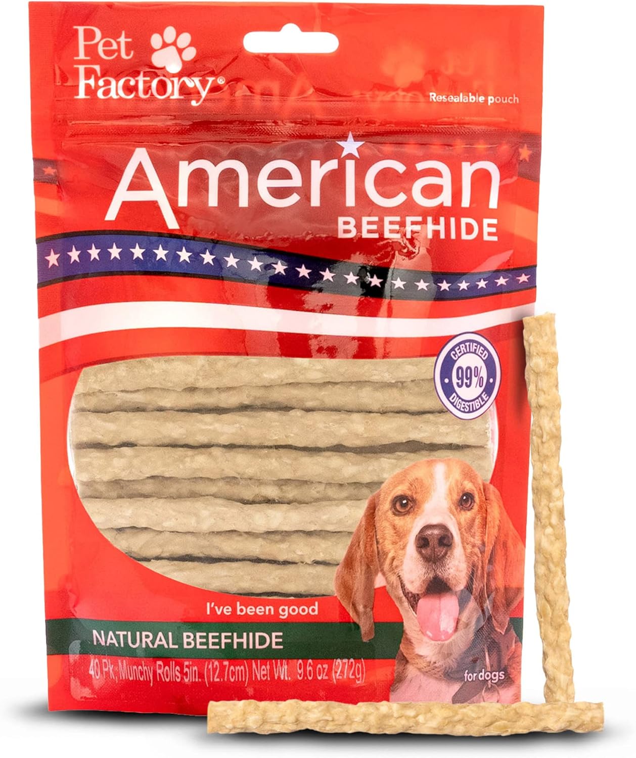 Pet Factory American Beefhide 5″ Munch Mini Rolls Dog Chew Treats – Natural Flavor, 40 Count/1 Pack Pet Factory American Beefhide 5″ Munch Mini Rolls Dog Chew Treats – Natural Flavor, 40 Count/1 Pack